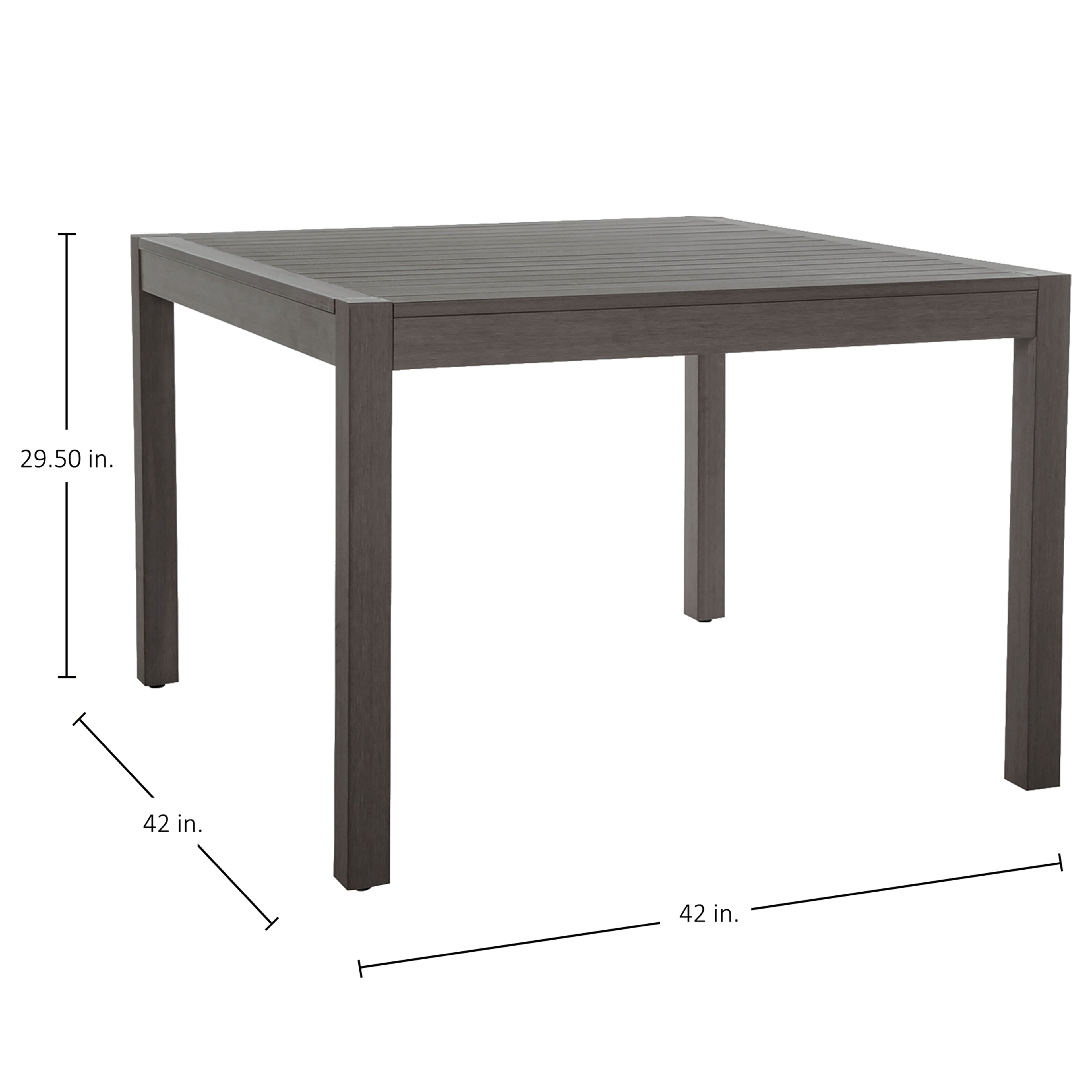 Portside 42" Square Outdoor Slatted Top Table