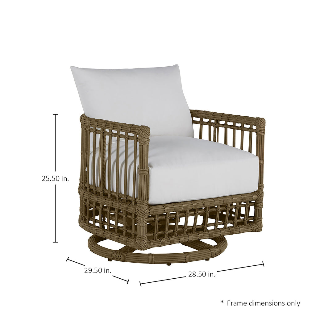 Newport Wicker Woven Outdoor Barrel Swivel Chair