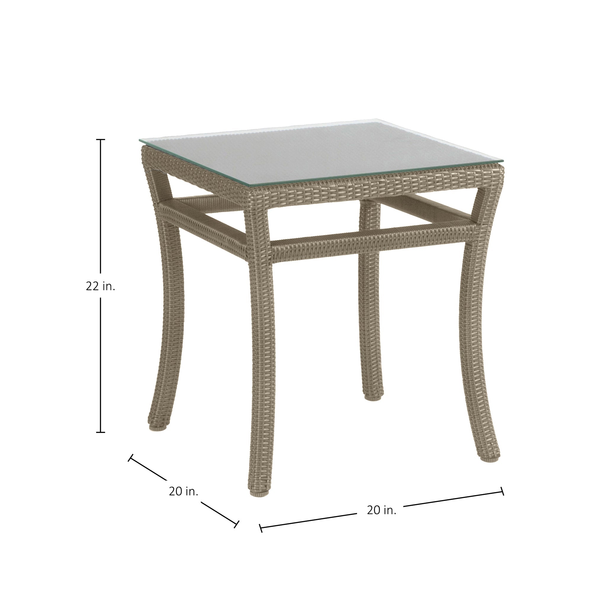 Club Woven Wicker 20" Square Outdoor End Table