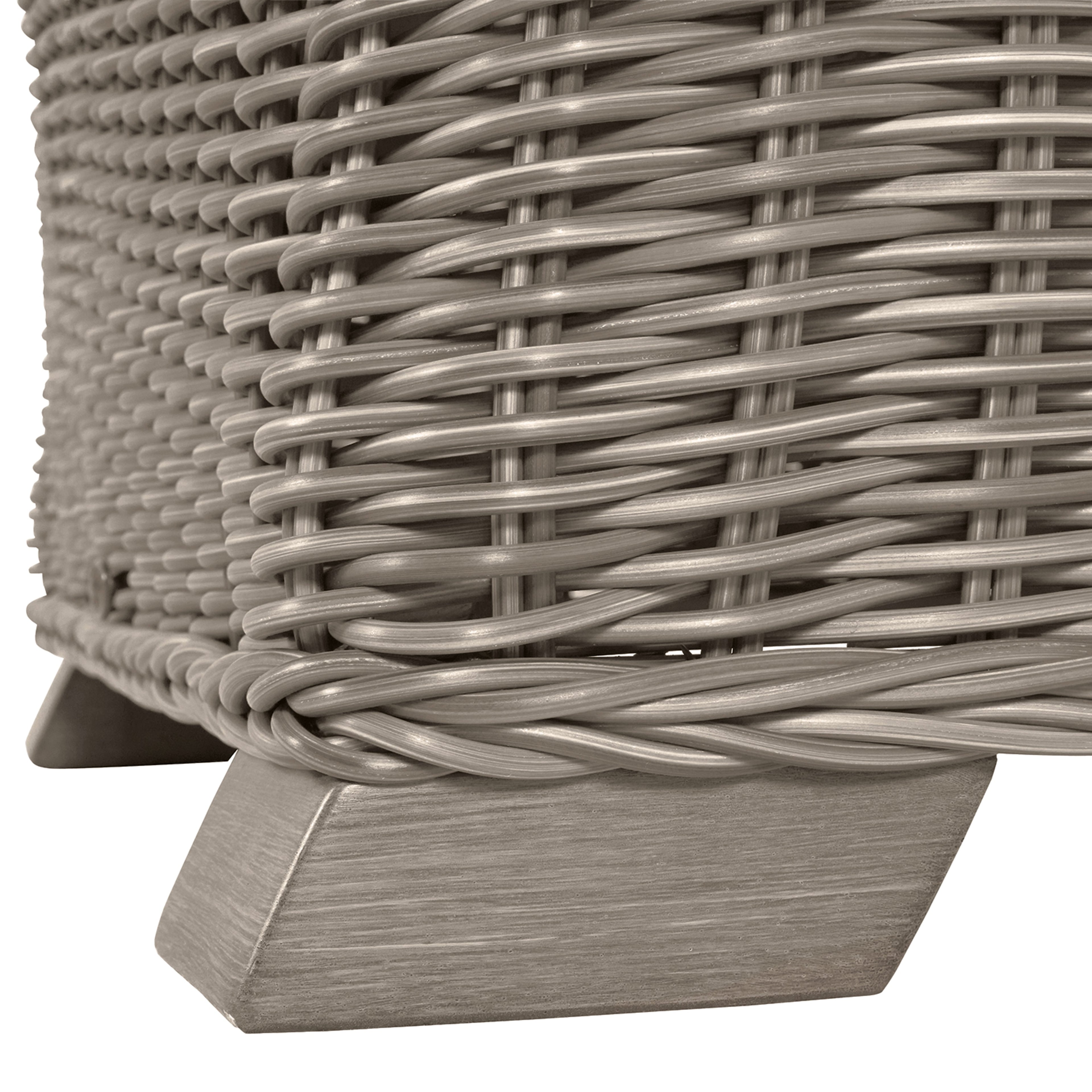 Rustic Woven Wicker Sectional Slipper Chair