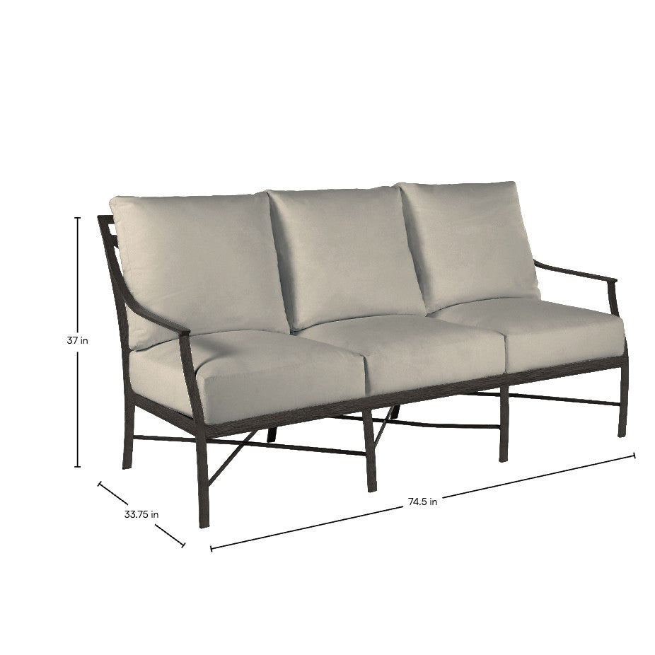 QS Monaco Sofa, Slate Gray-Linen Dove