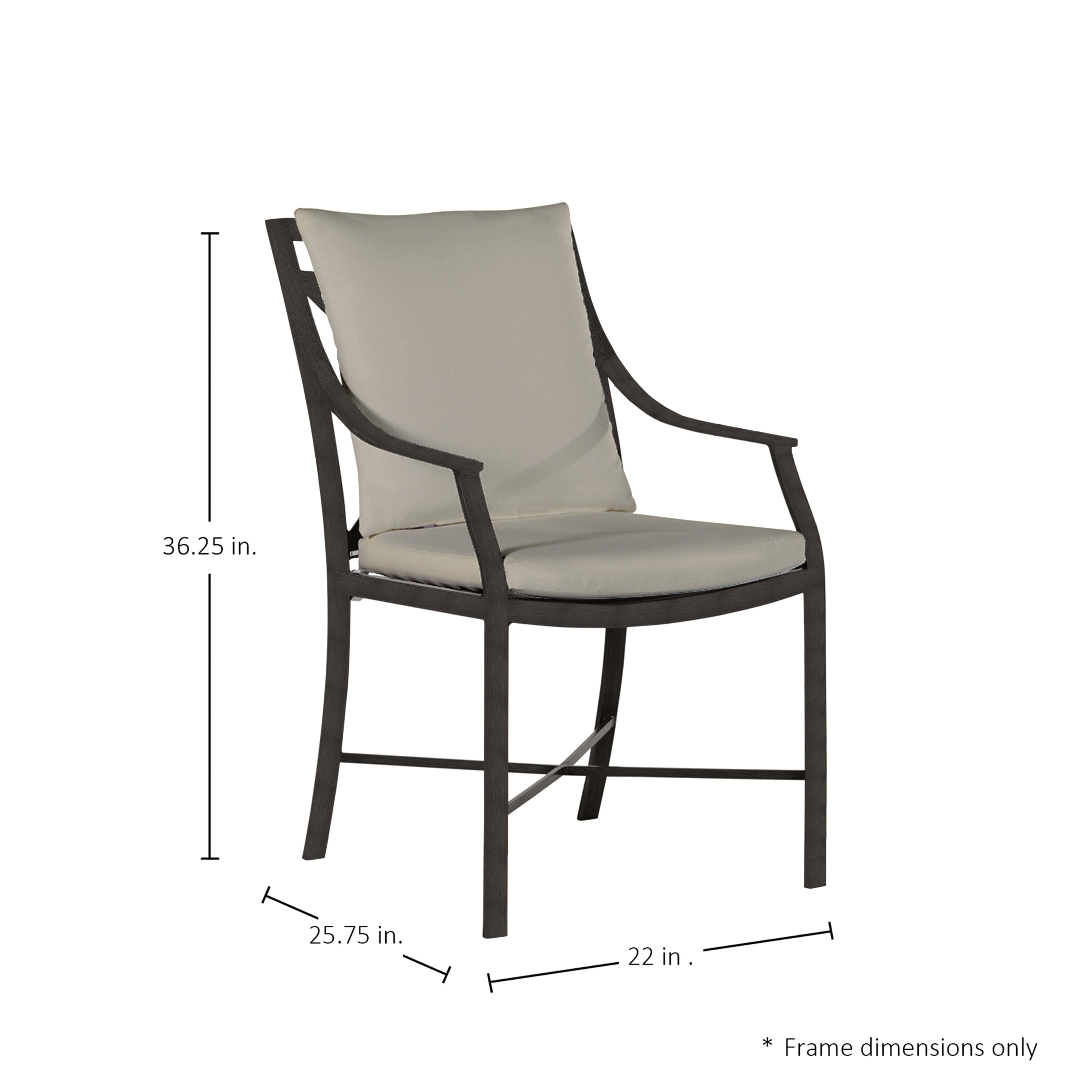 QS Monaco Arm Chair, Slate Gray-Linen Dove