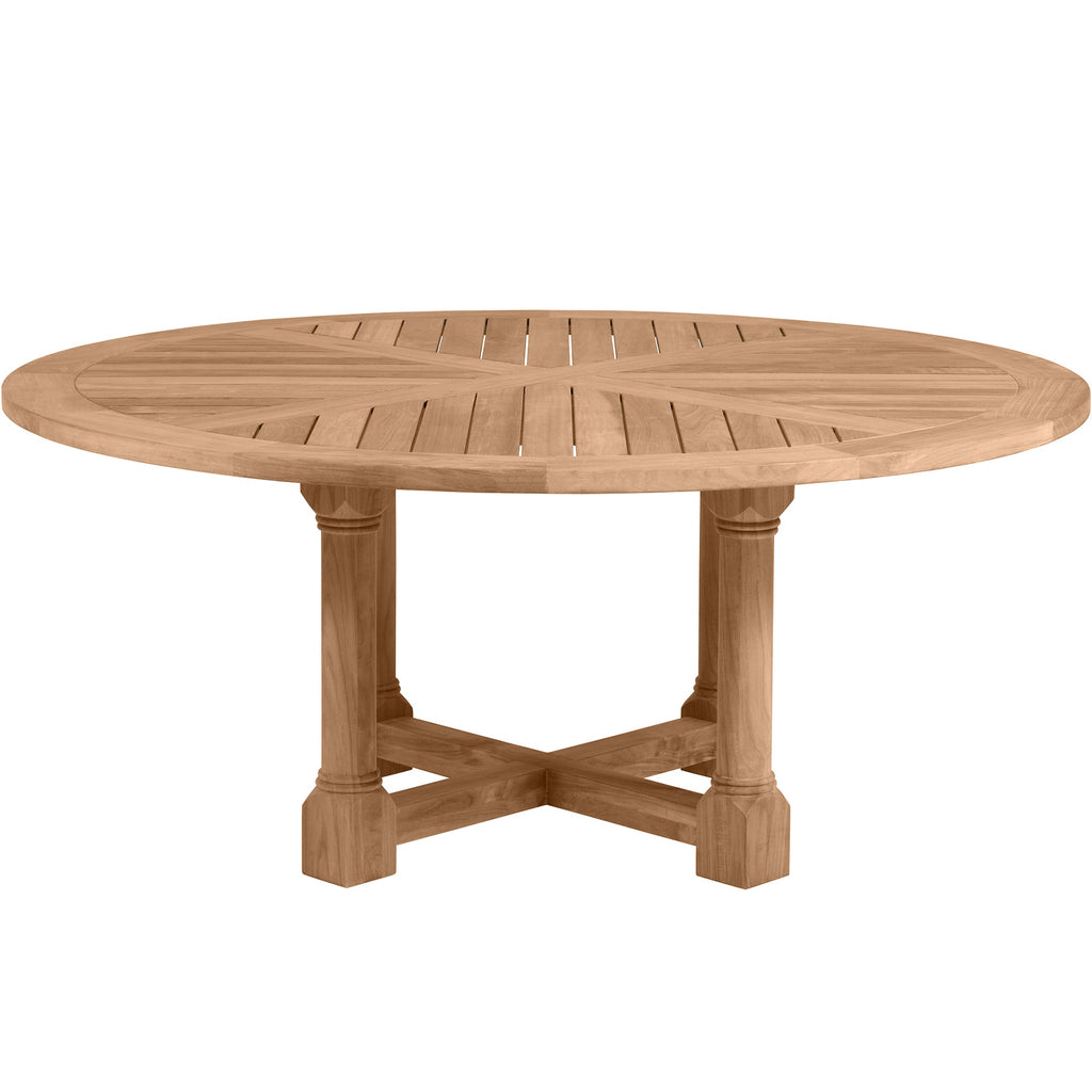 Lakeshore Teak Round Outdoor Pedestal Dining Table