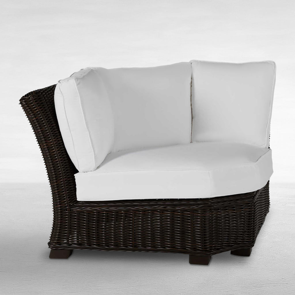Rustic Resin Wicker Outdoor Corner Sectional Sofa