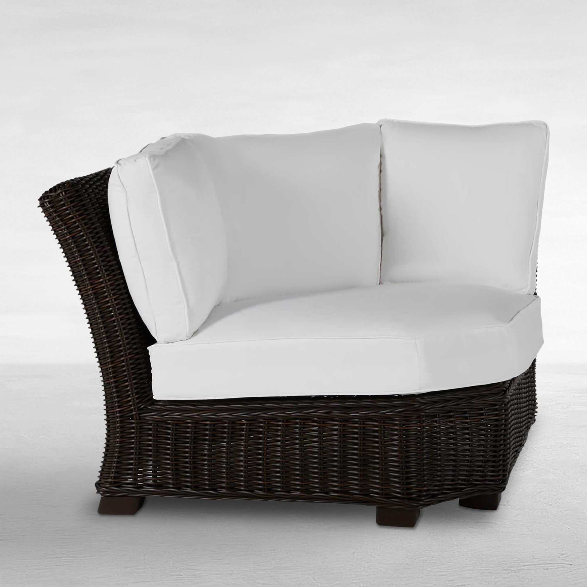 Rustic Resin Wicker Outdoor Corner Sectional Sofa