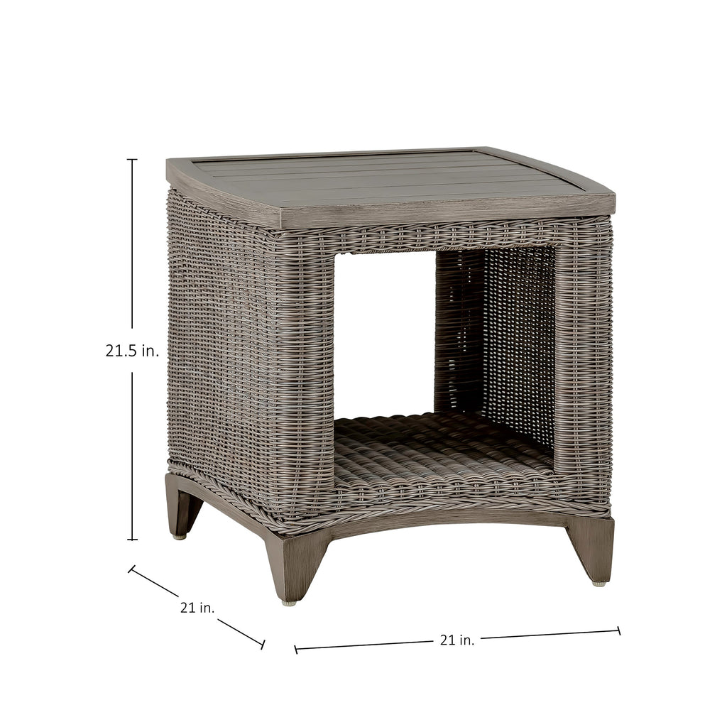 Astoria Wicker 21" Square Outdoor End Table