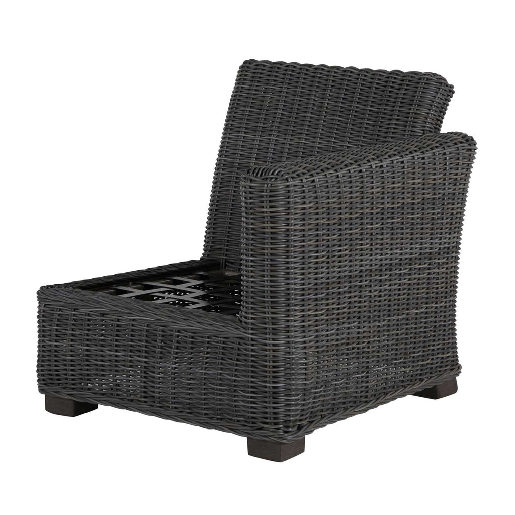 Rustic Resin Wicker Outdoor RAF Sectional Sofa
