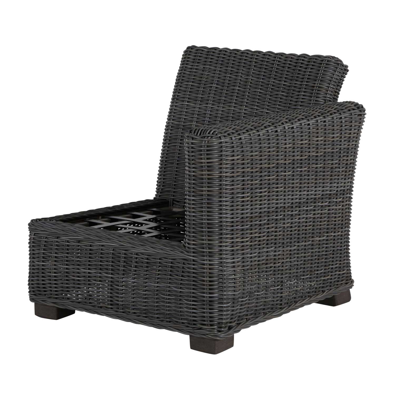 Rustic Resin Wicker Outdoor RAF Sectional Sofa