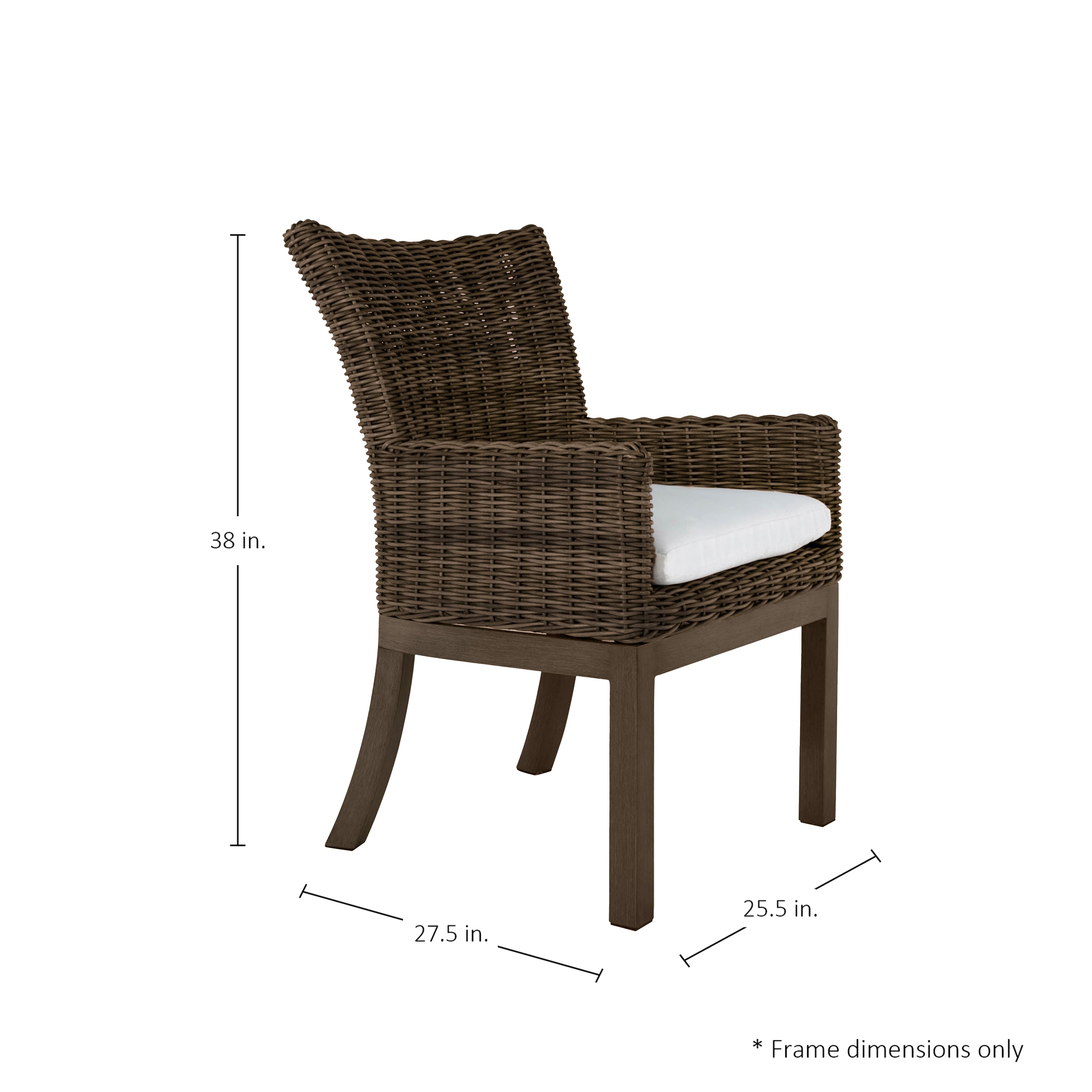 Montecito Woven Wicker Outdoor Dining Arm Chair