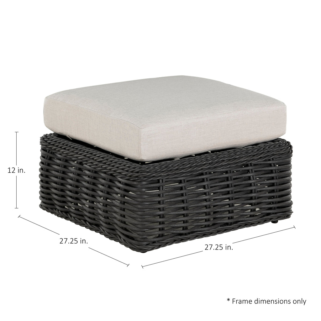 Soho N-Dura Resin Wicker Outdoor Woven Ottoman