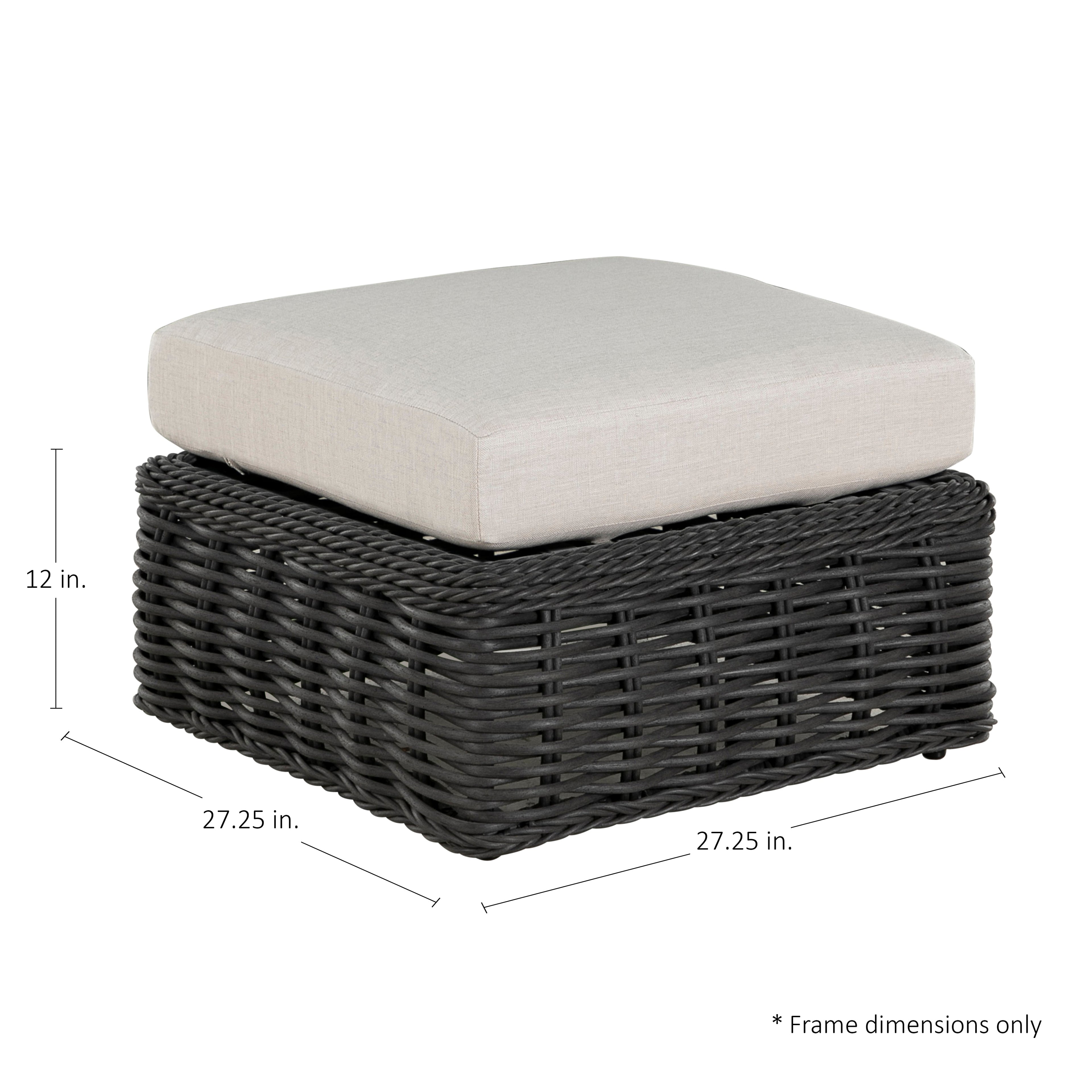 Soho N-Dura Resin Wicker Outdoor Woven Ottoman