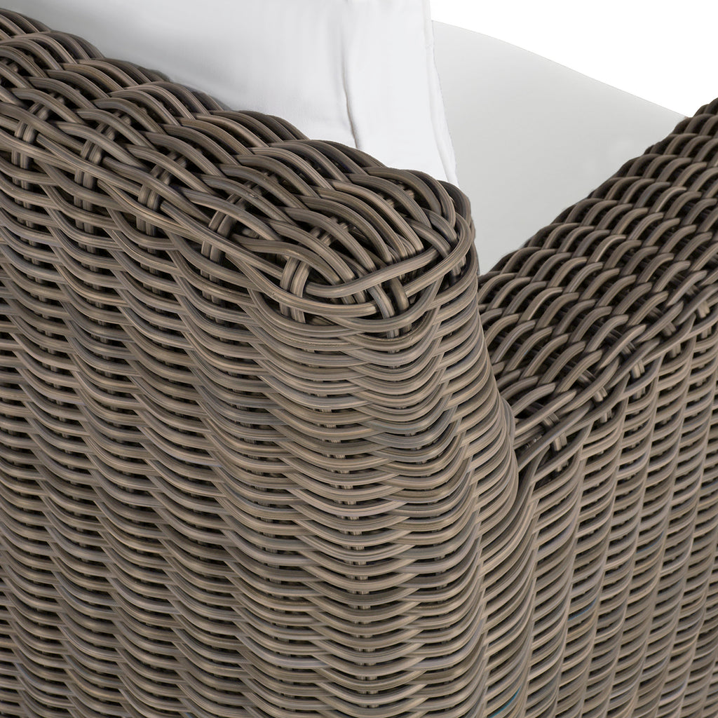 Rustic Woven Wicker Outdoor Swivel Lounge Chair