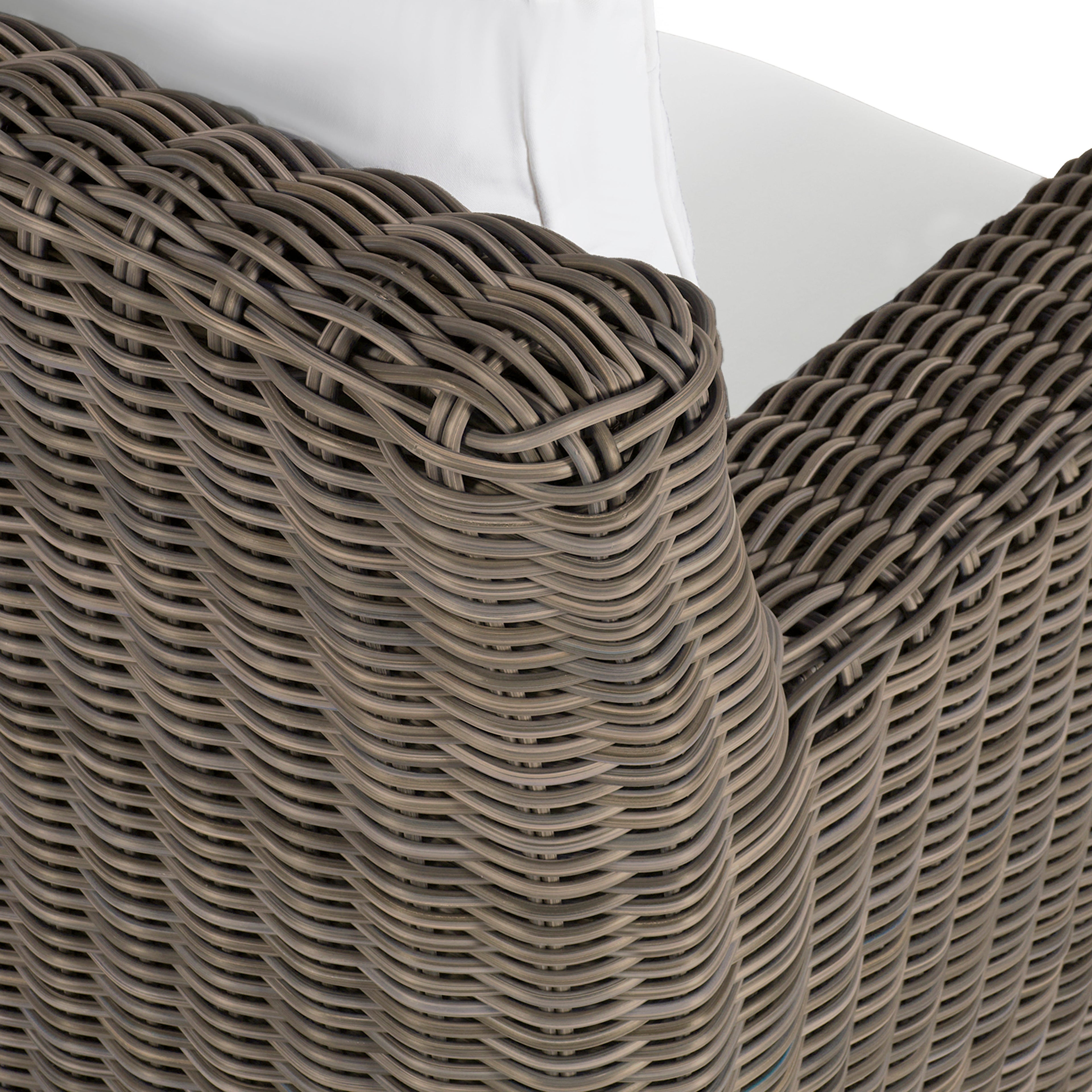 Rustic Woven Wicker Outdoor Swivel Lounge Chair