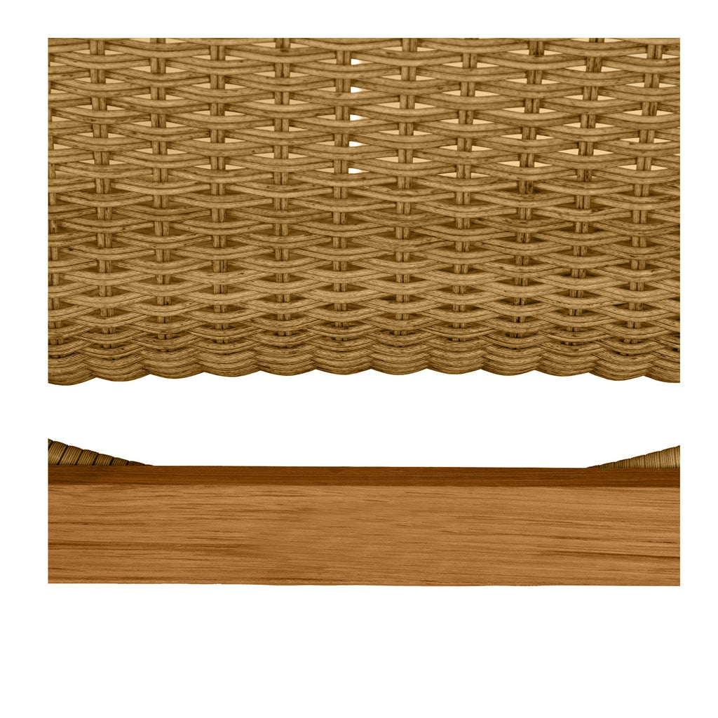 Pointe Wicker Teak Outdoor Dining Arm Chair
