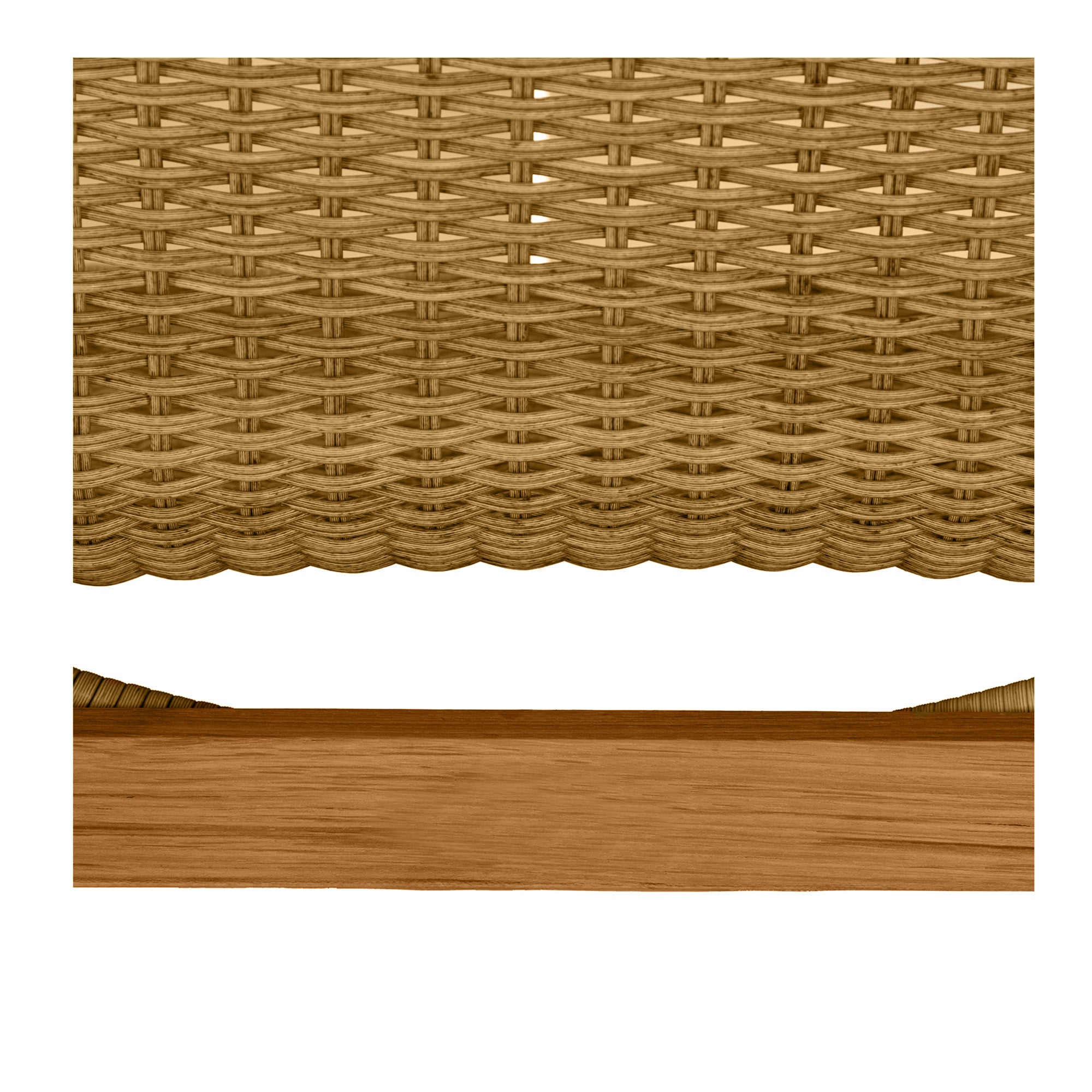 Pointe Wicker Teak Outdoor Dining Arm Chair