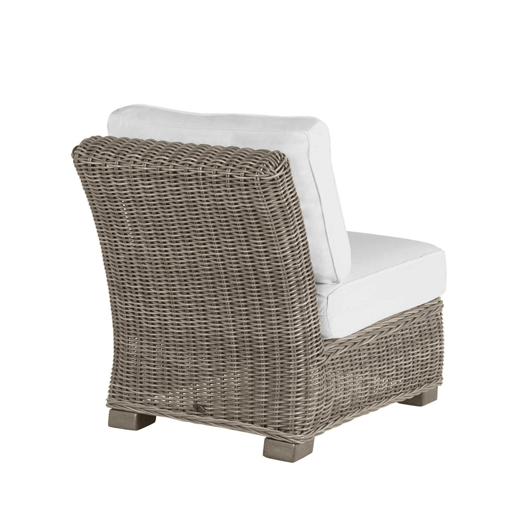 Rustic Woven Wicker Sectional Slipper Chair