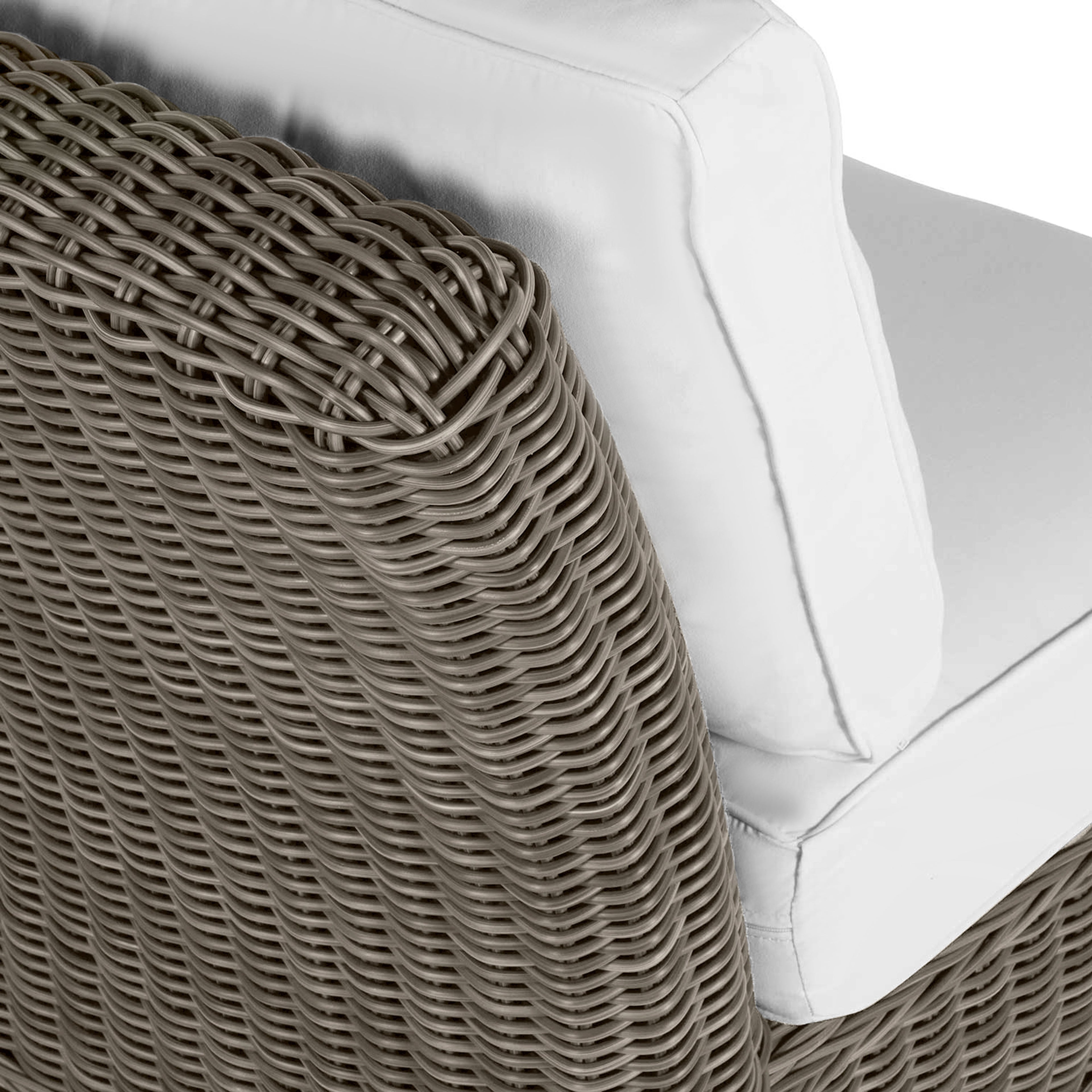 Rustic Woven Wicker Sectional Slipper Chair