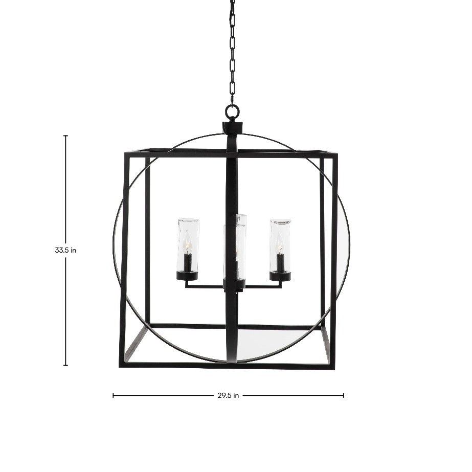 Cullen Stainless Steel 29.5" Square Chandelier