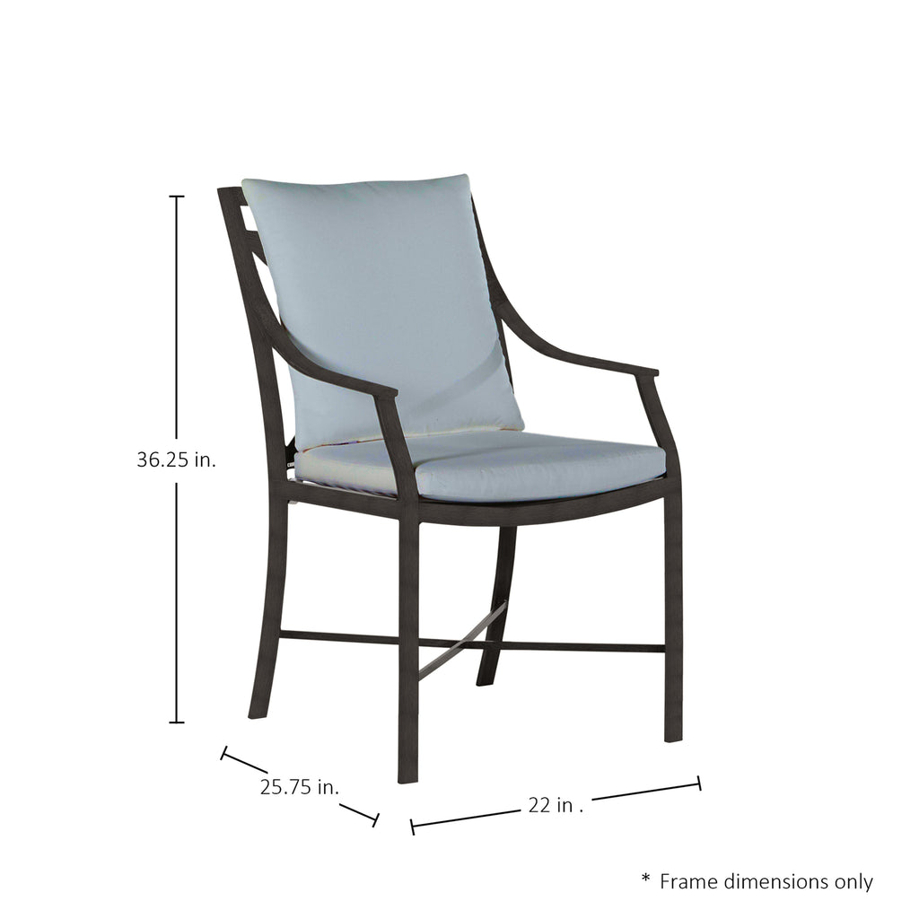 QS Monaco Arm Chair, Slate Gray-Linen Chambray