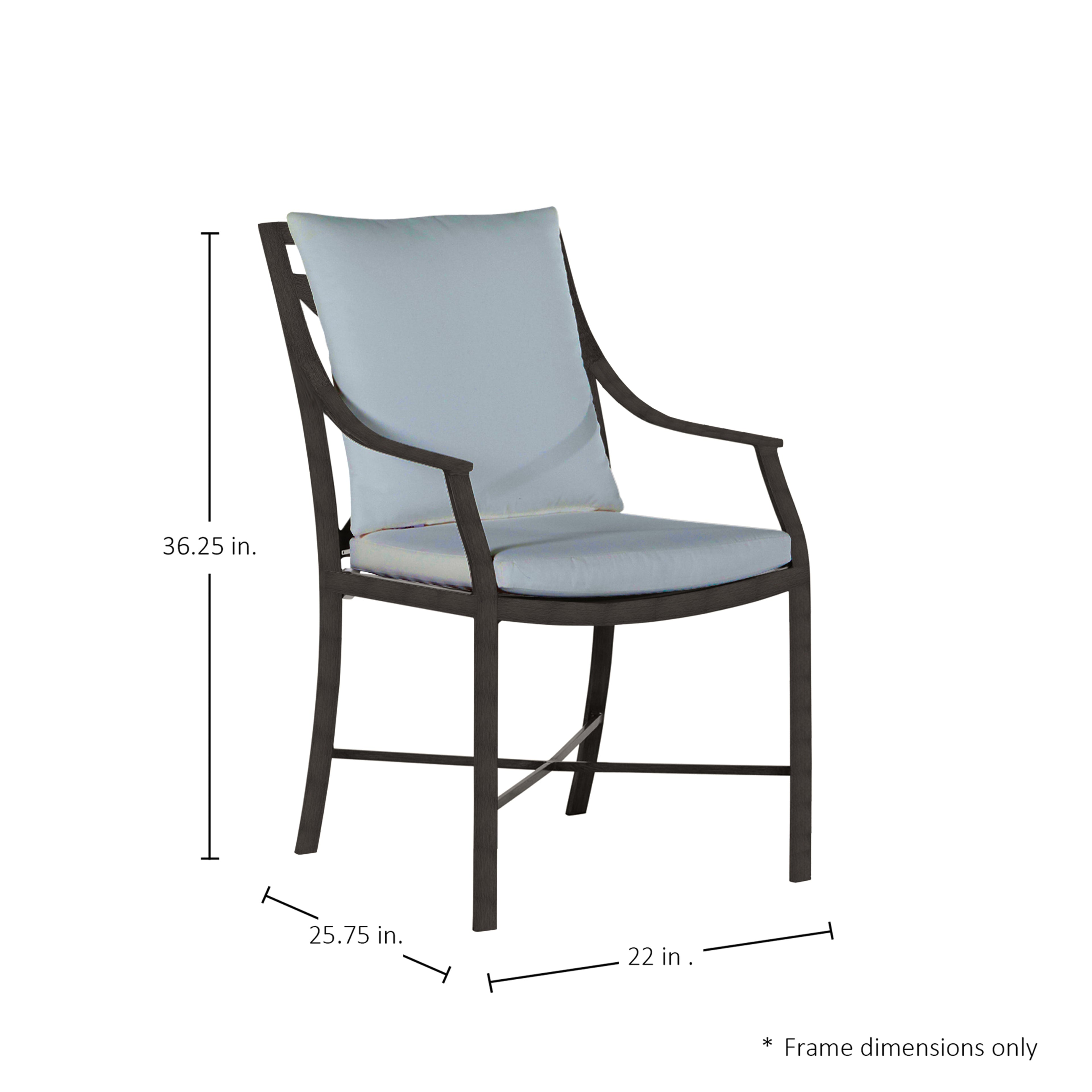 QS Monaco Arm Chair, Slate Gray-Linen Chambray