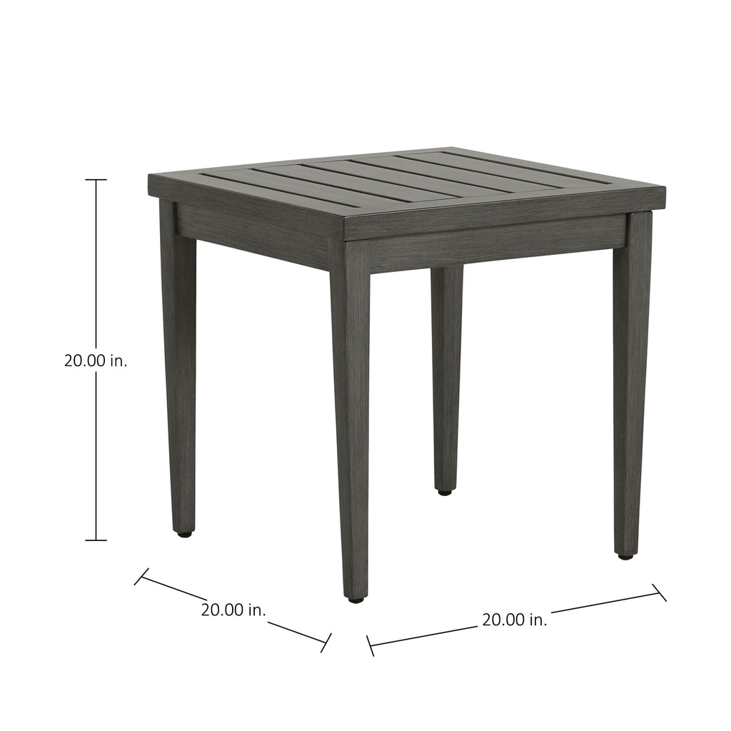 Brookings 20" Square Outdoor Slatted End Table
