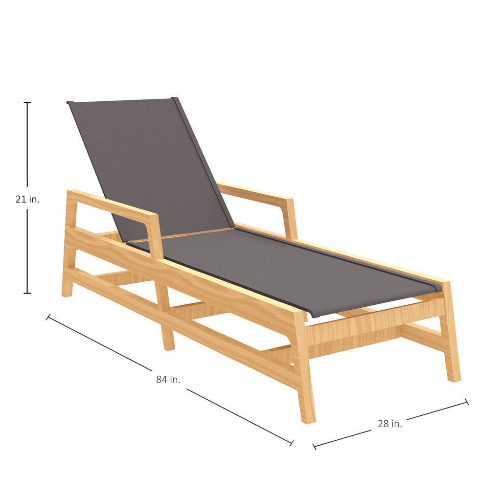 Seashore Wood Outdoor Chaise Lounge