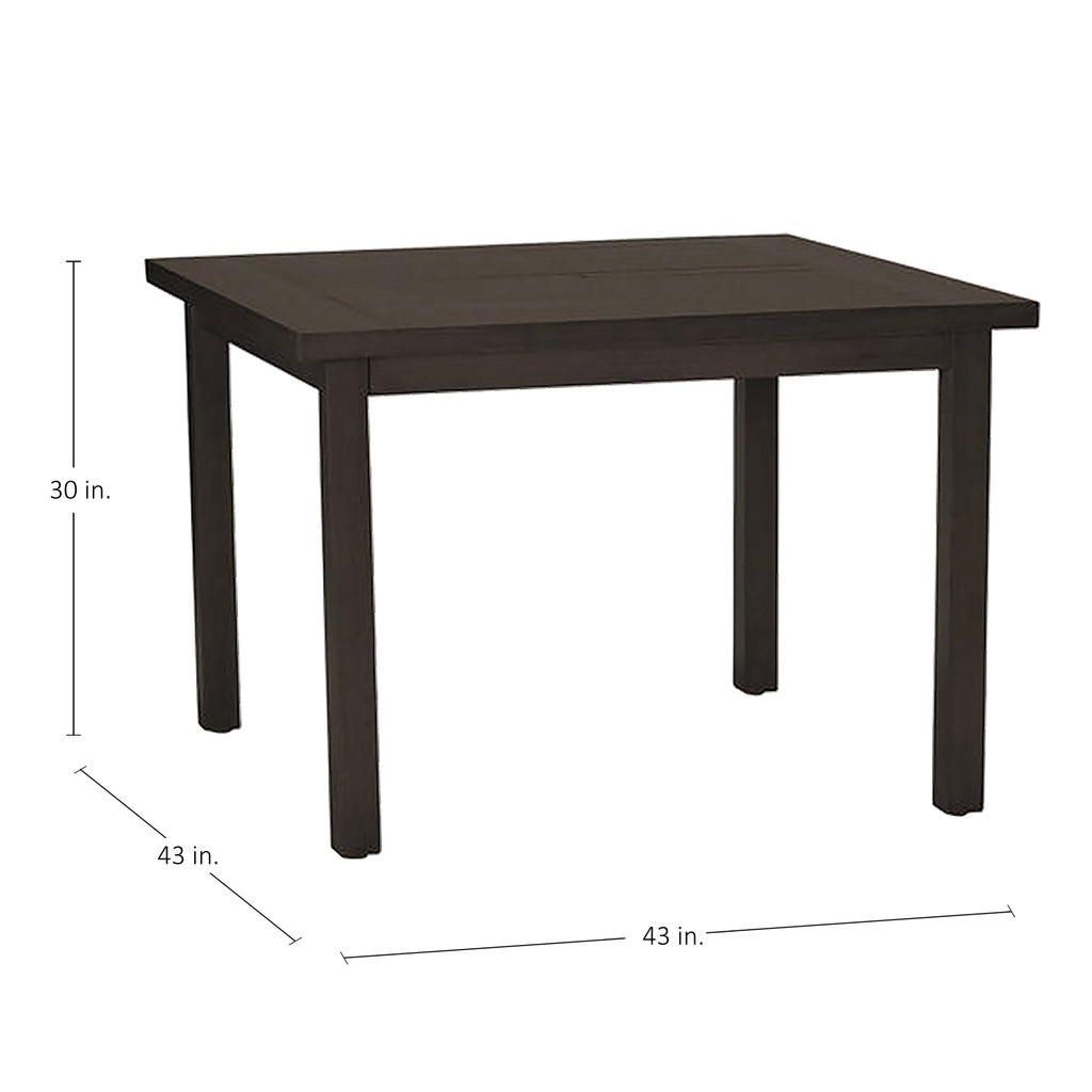 Club Aluminum 43" Square Outdoor Dining Table