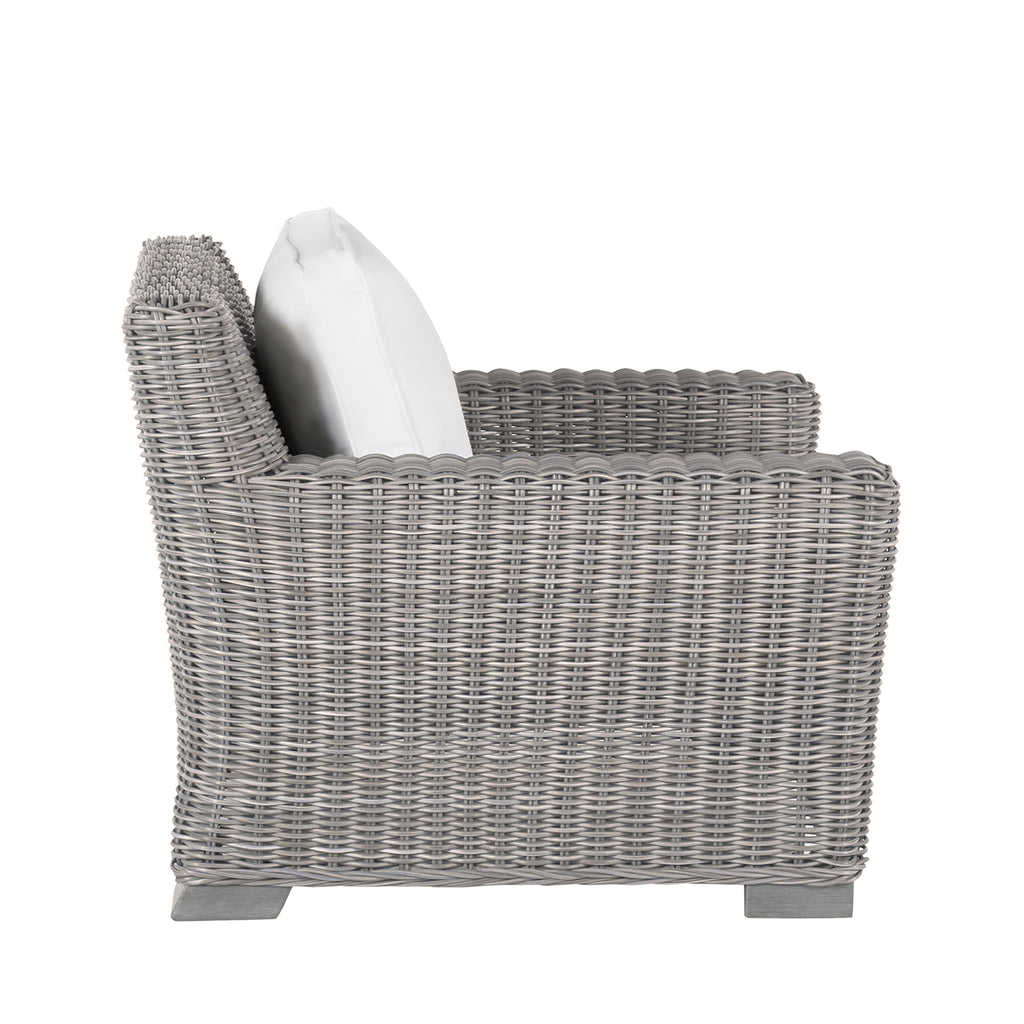 Rustic Woven Resin Wicker Outdoor Lounge Chair