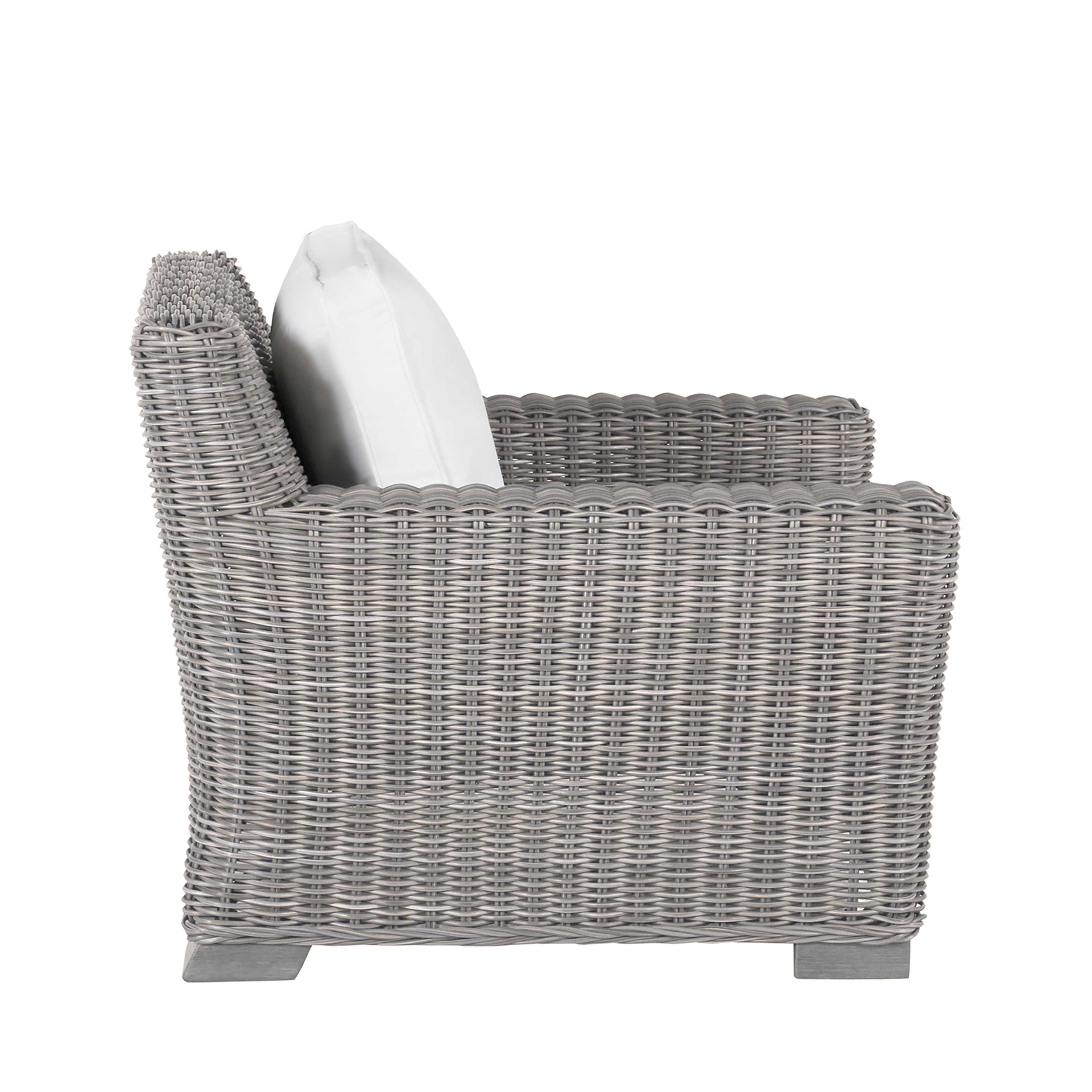 Rustic Woven Resin Wicker Outdoor Lounge Chair