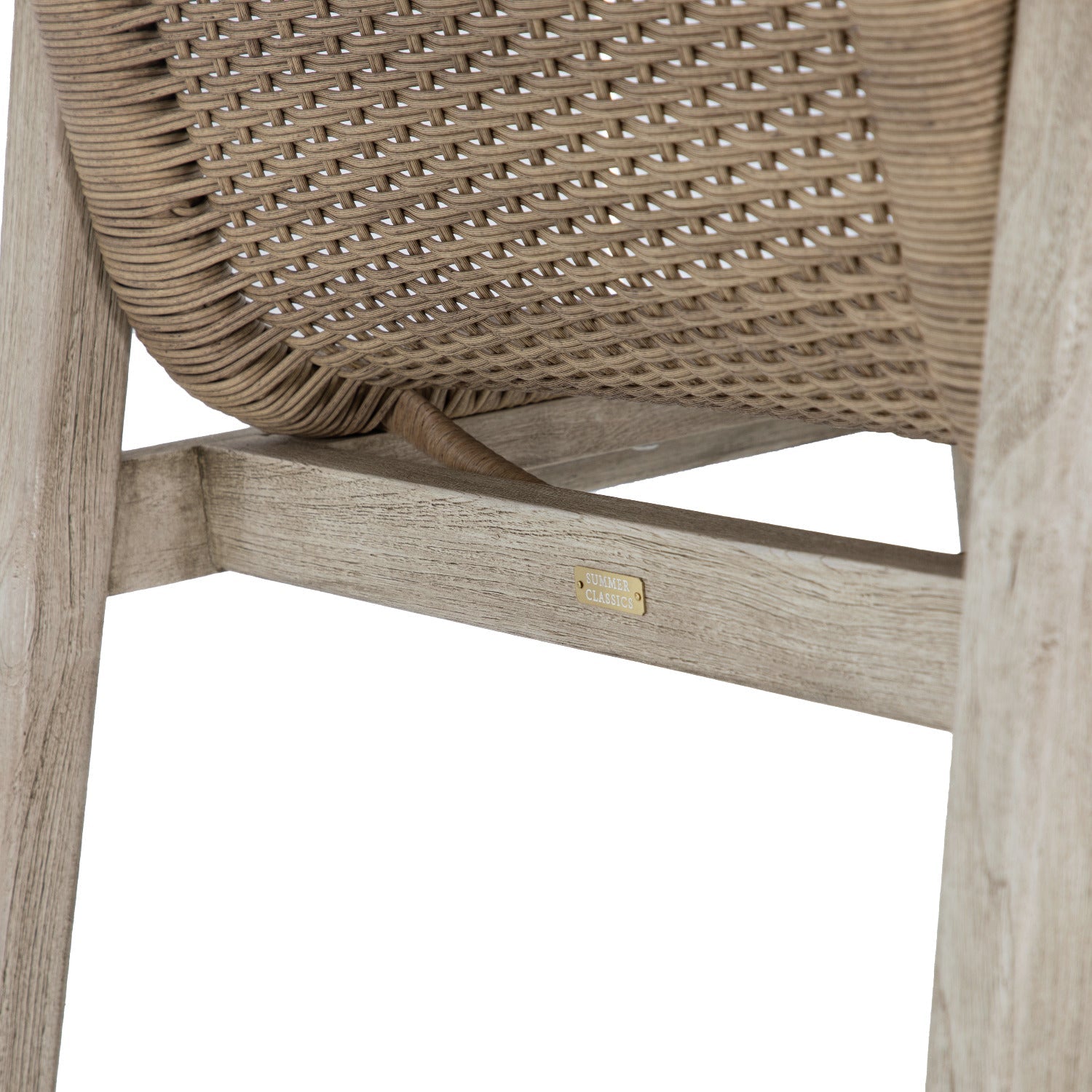 Pointe Wicker Teak Outdoor Dining Arm Chair
