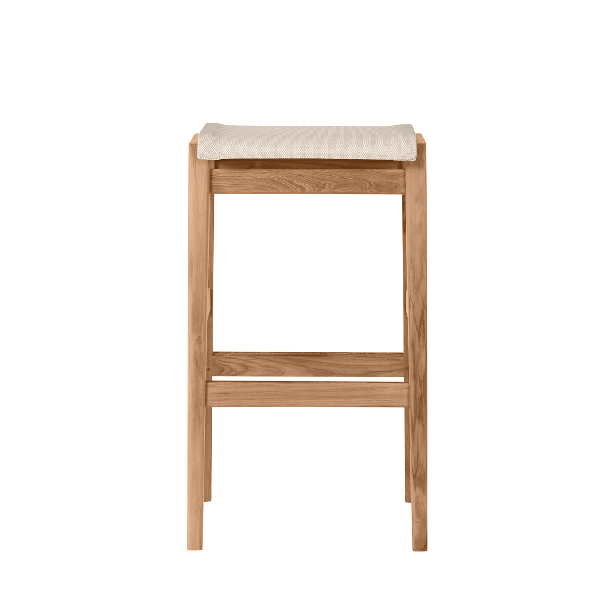 Coast Teak Sling Outdoor Backless Bar Stool