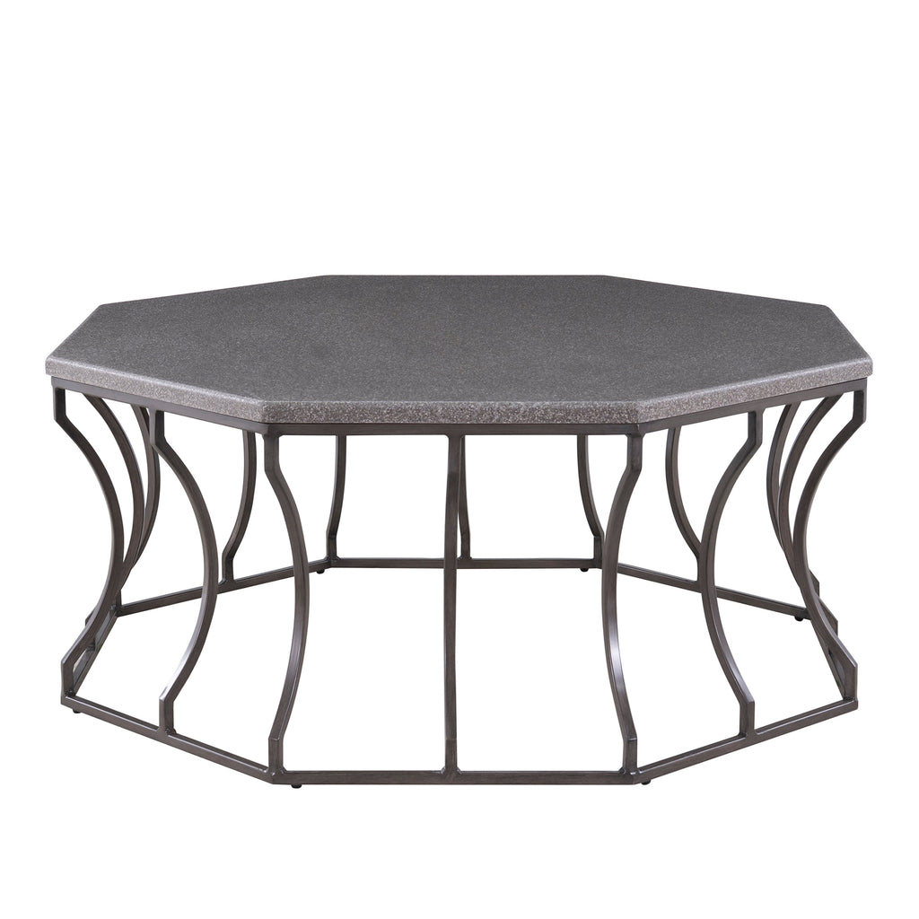 Audrey Wrought Iron Octagonal Outdoor Coffee Table