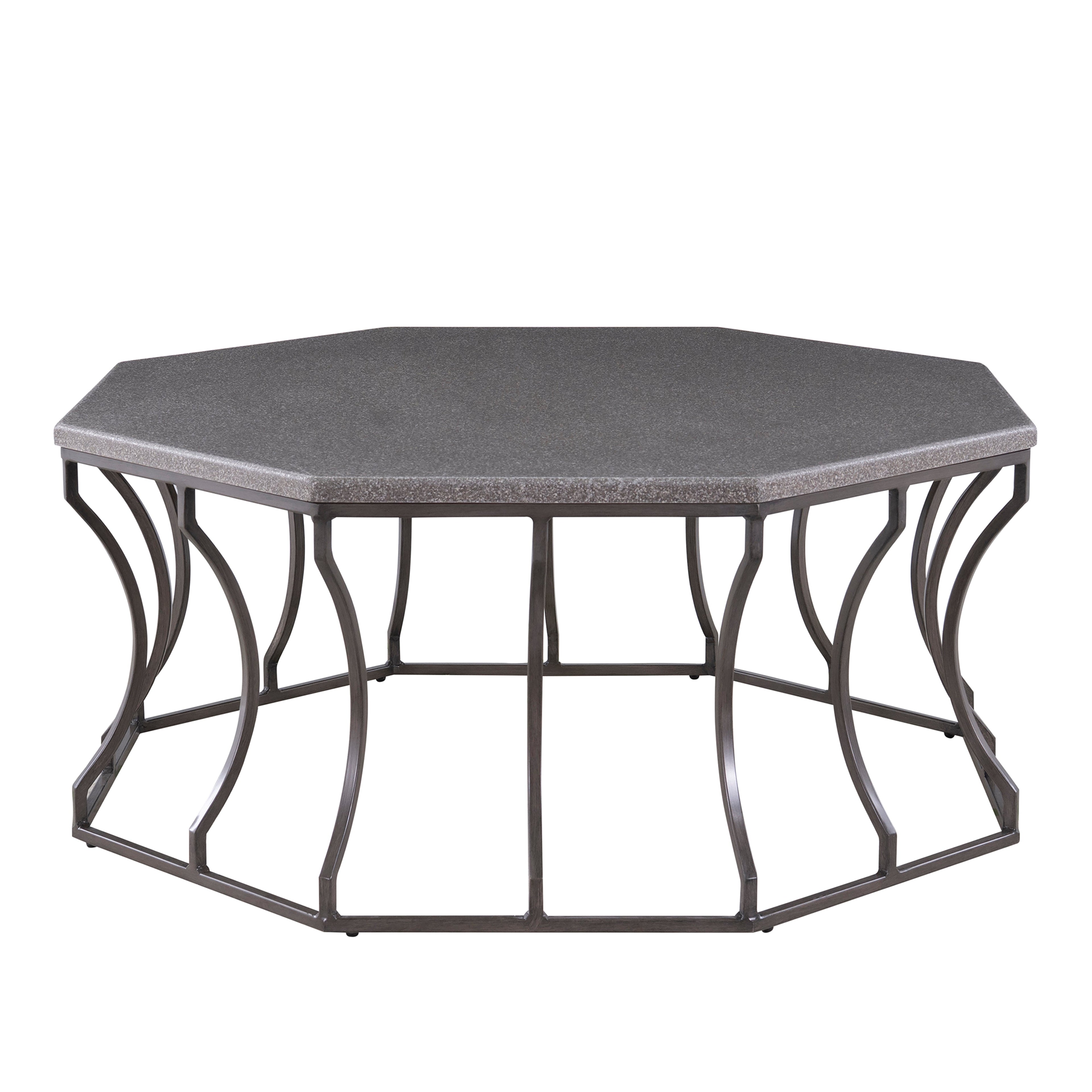 Audrey Wrought Iron Octagonal Outdoor Coffee Table