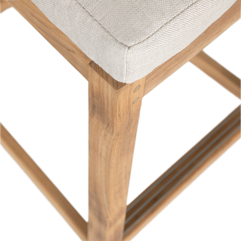 Croquet Teak Outdoor Transitional Counter Stool