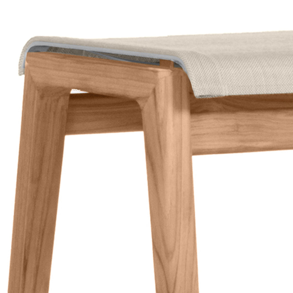 Coast Teak Sling Outdoor Backless Bar Stool
