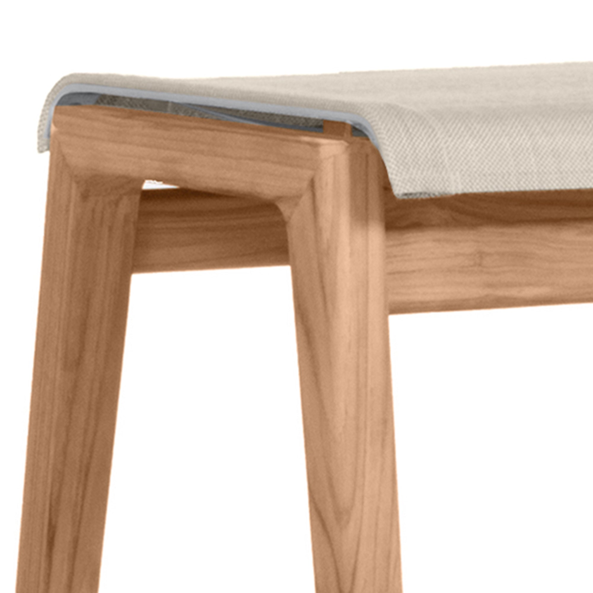 Coast Teak Sling Outdoor Backless Bar Stool