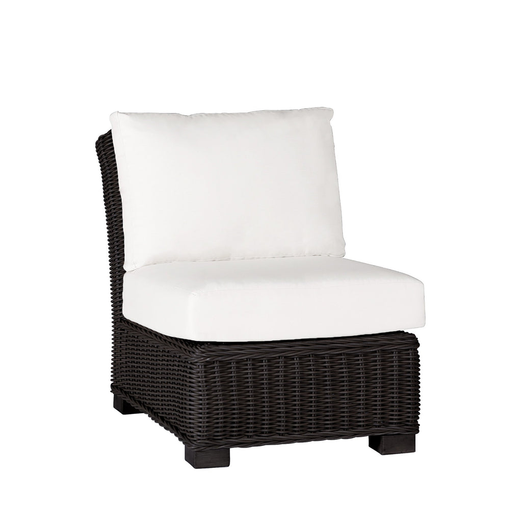 Rustic Woven Wicker Sectional Slipper Chair
