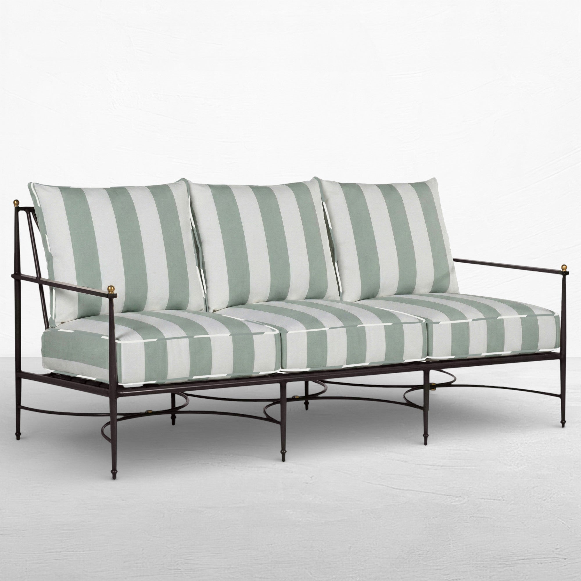 QS Roma Sofa, Slate Gray-Cabana Stripe Mist