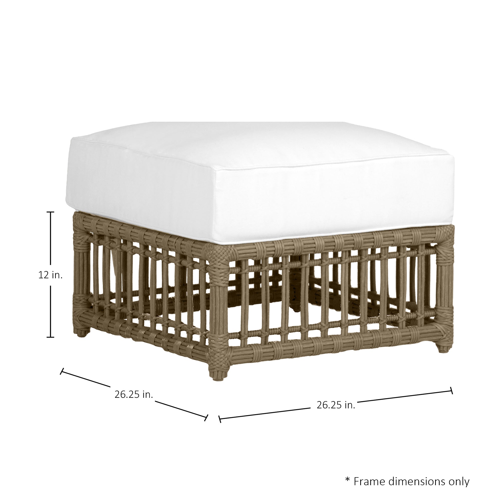 Newport N-Dura Resin Wicker Outdoor Woven Ottoman