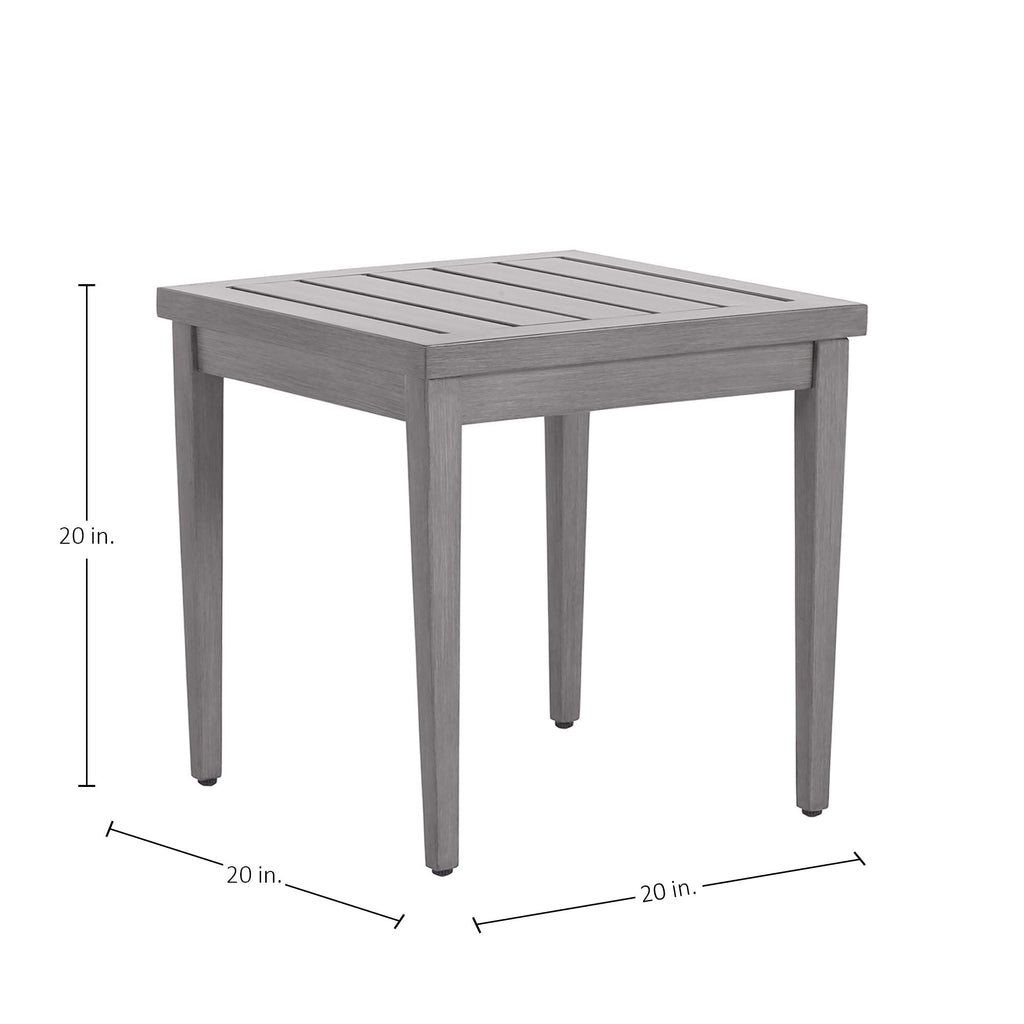 Brookings 20" Square Outdoor Slatted End Table
