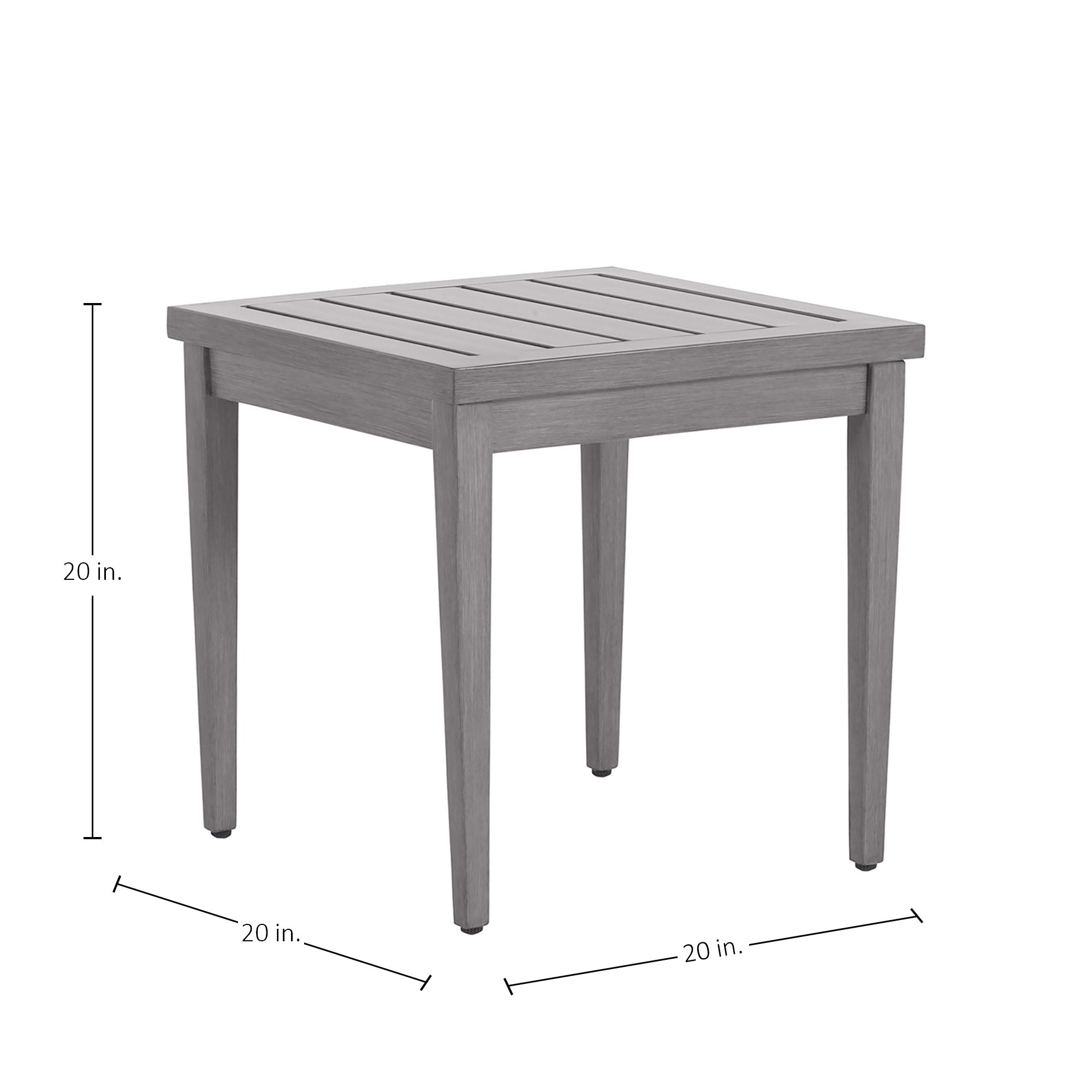 Brookings 20" Square Outdoor Slatted End Table