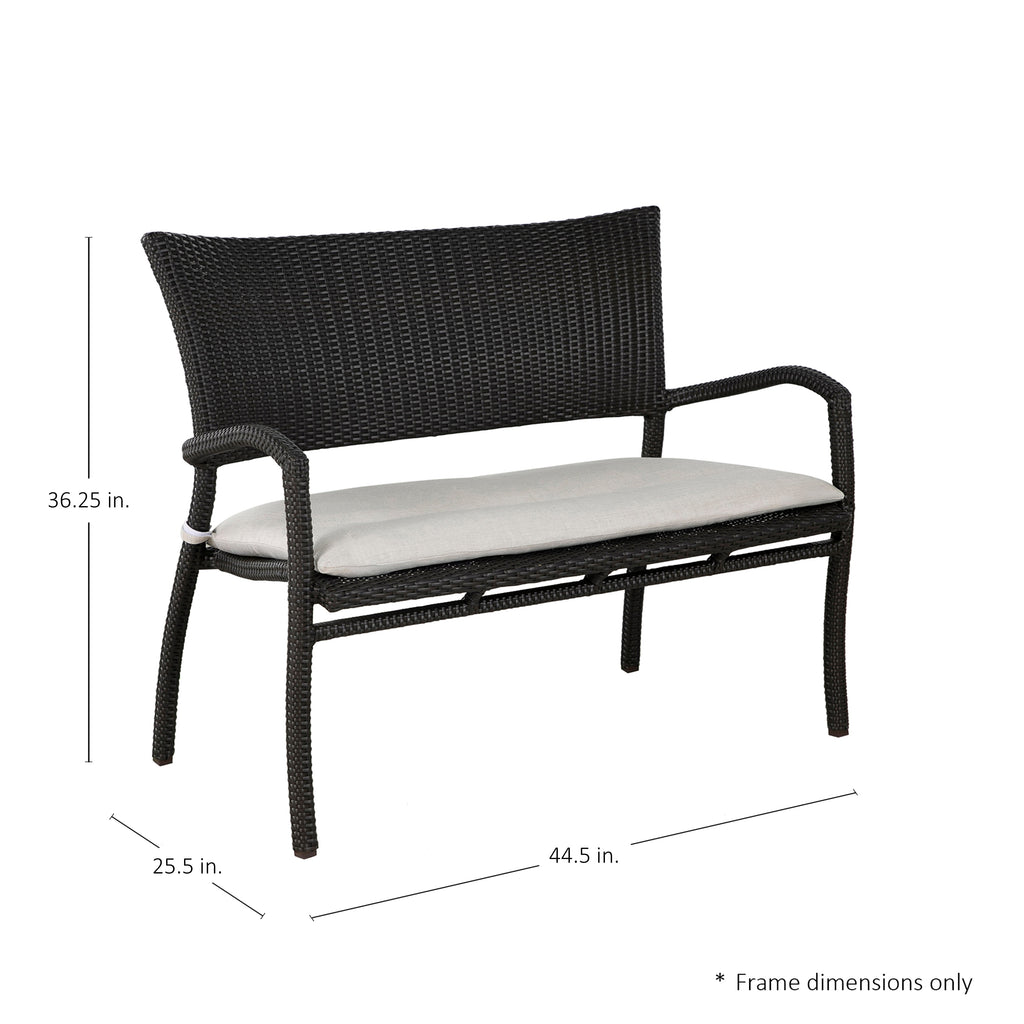 Skye N-Dura Resin Wicker Outdoor Woven Bench