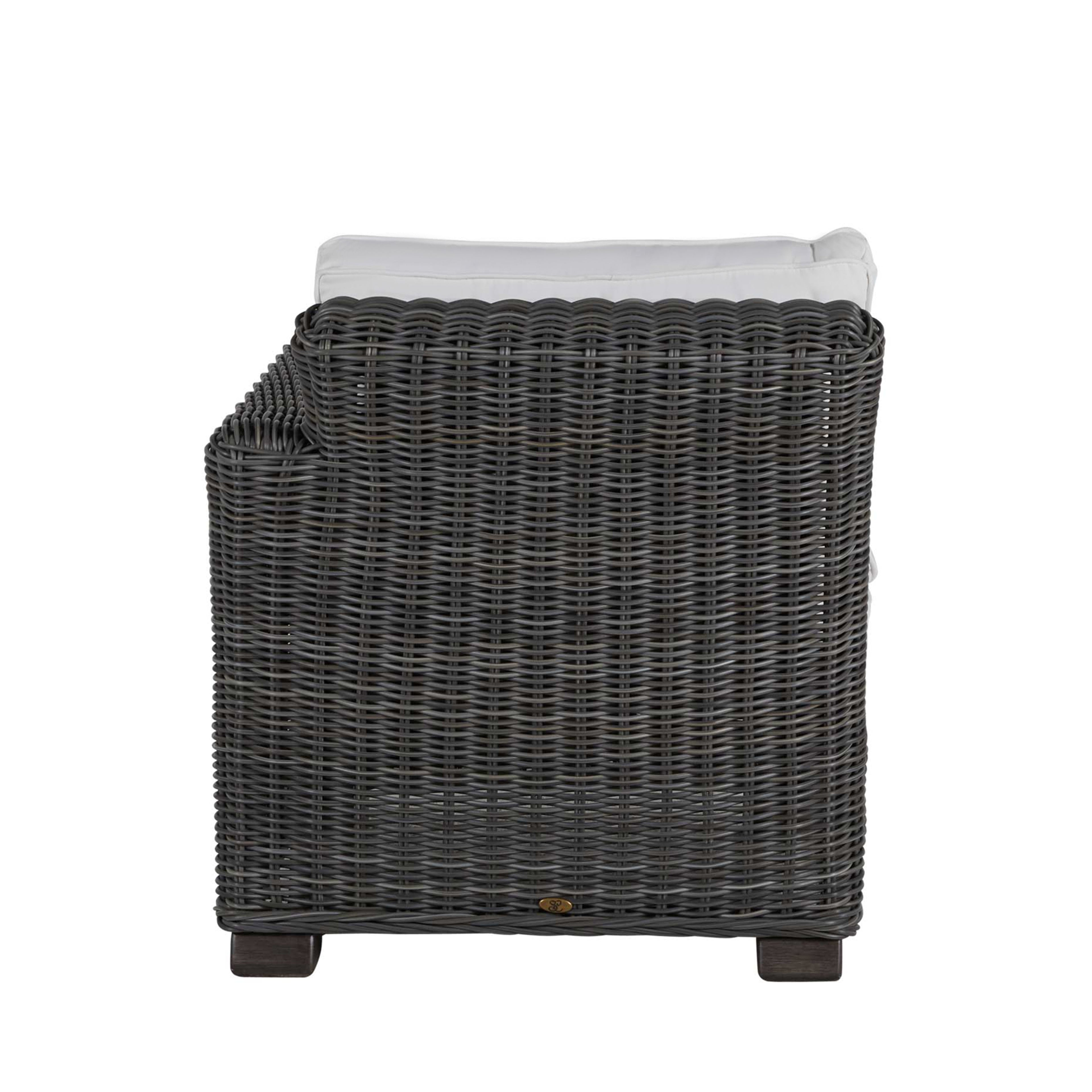 Rustic Resin Wicker Outdoor RAF Sectional Sofa