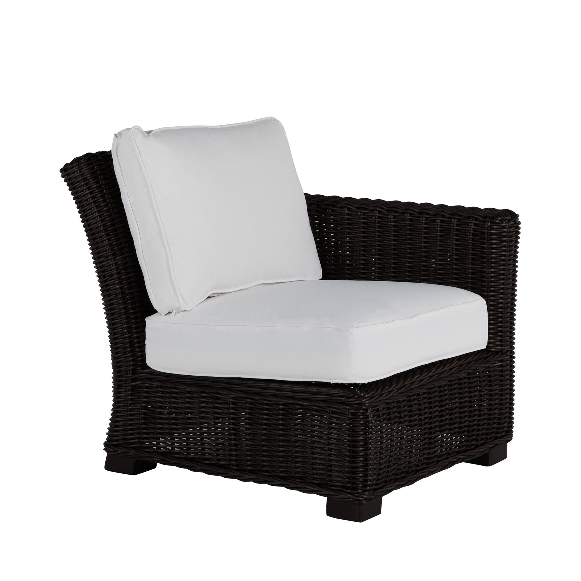Rustic Resin Wicker Outdoor RAF Sectional Sofa