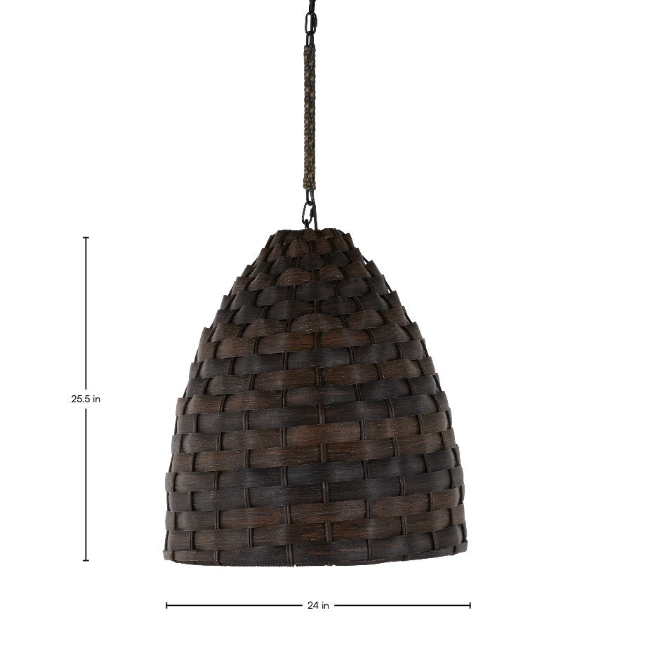 Hopkins N-Dura Resin Wicker 24" Dome Chandelier