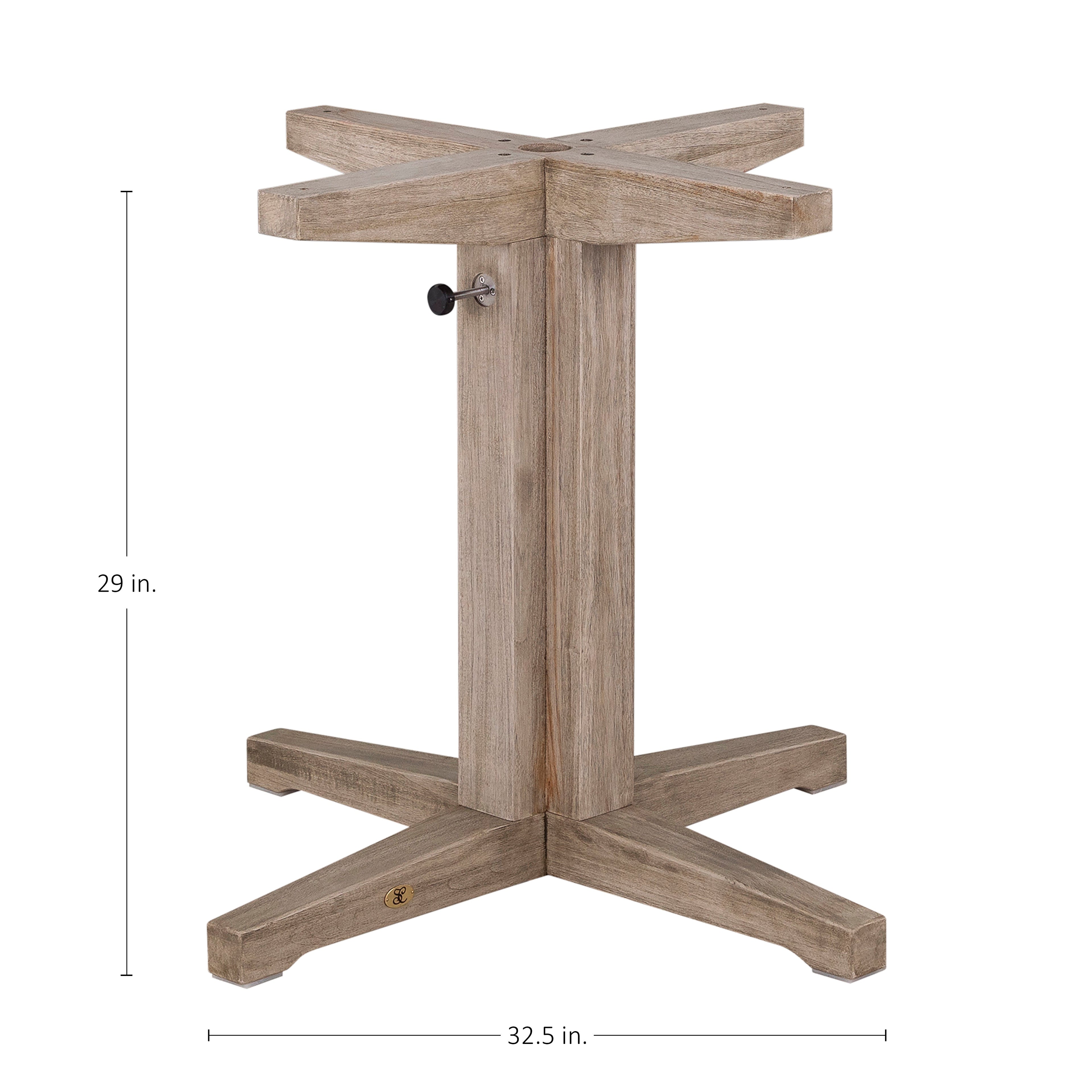 Club Teak Outdoor Dining Pedestal Base