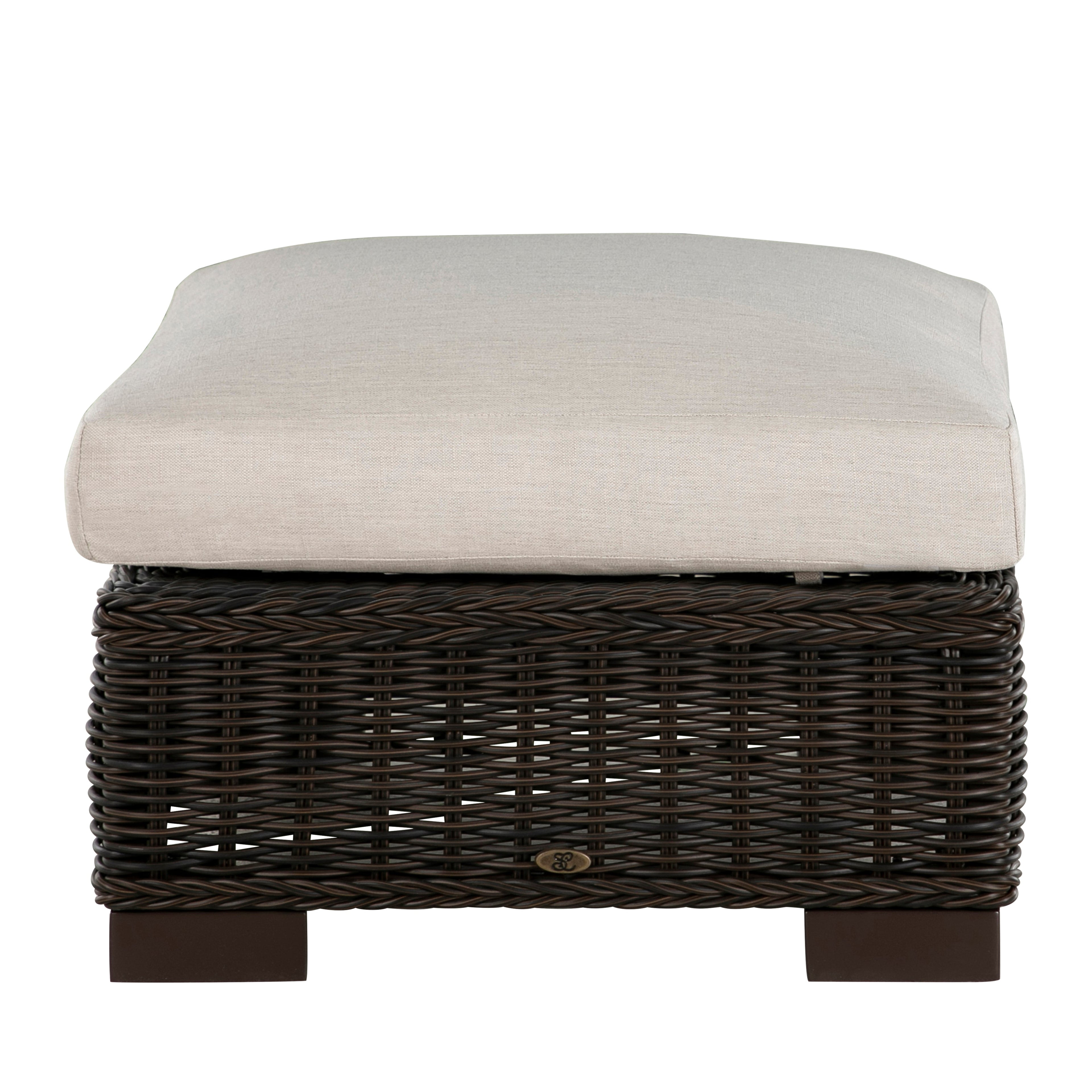 Rustic N-Dura Resin Wicker Outdoor Woven Ottoman
