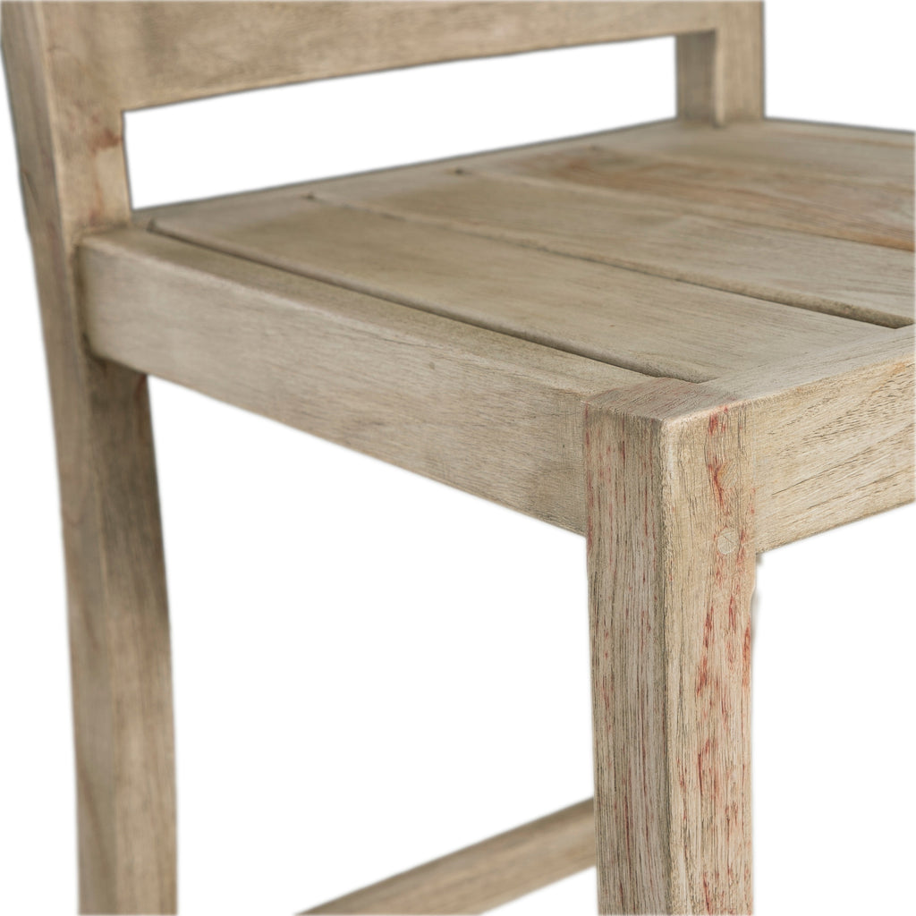 Croquet Teak Outdoor Transitional Counter Stool
