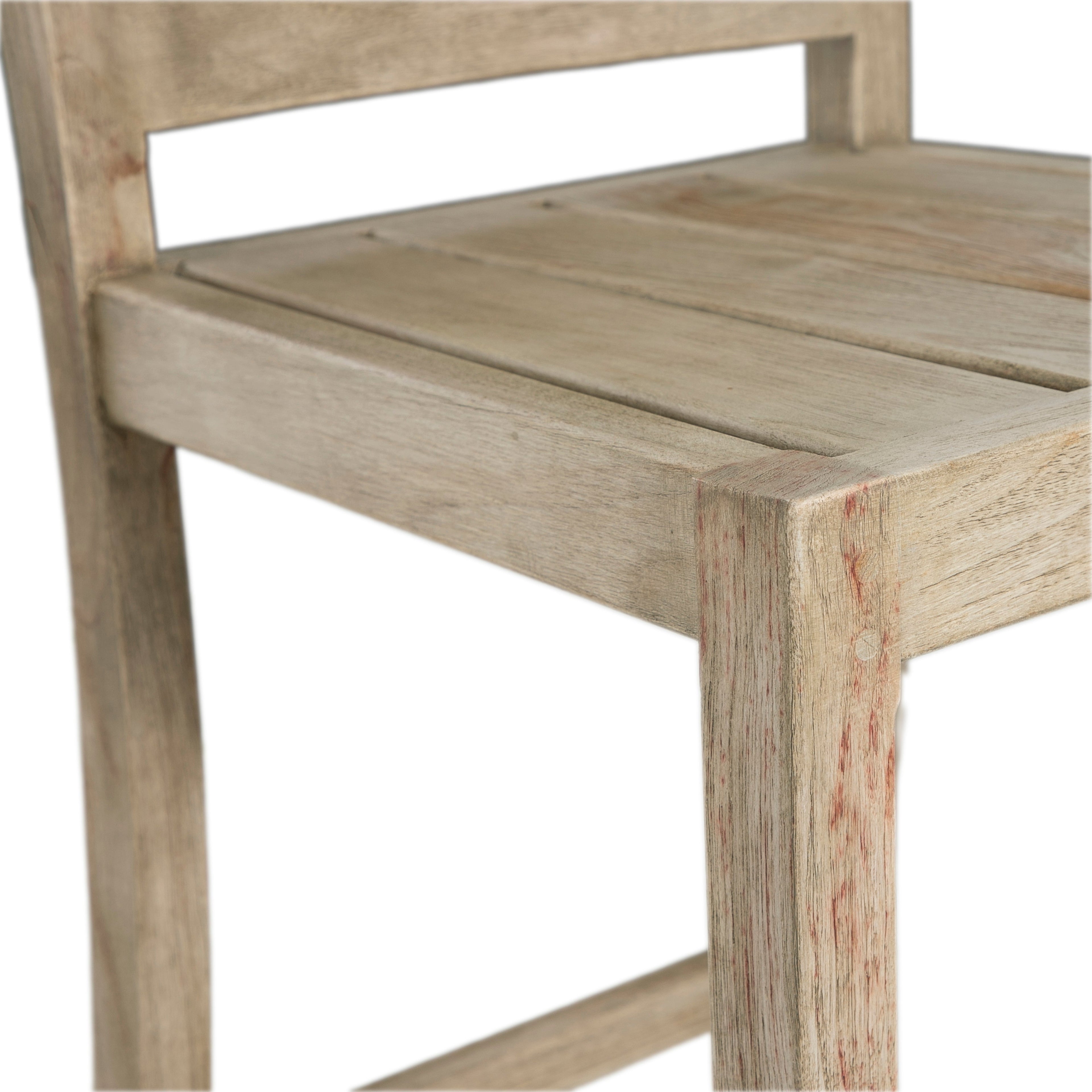 Croquet Teak Outdoor Transitional Counter Stool