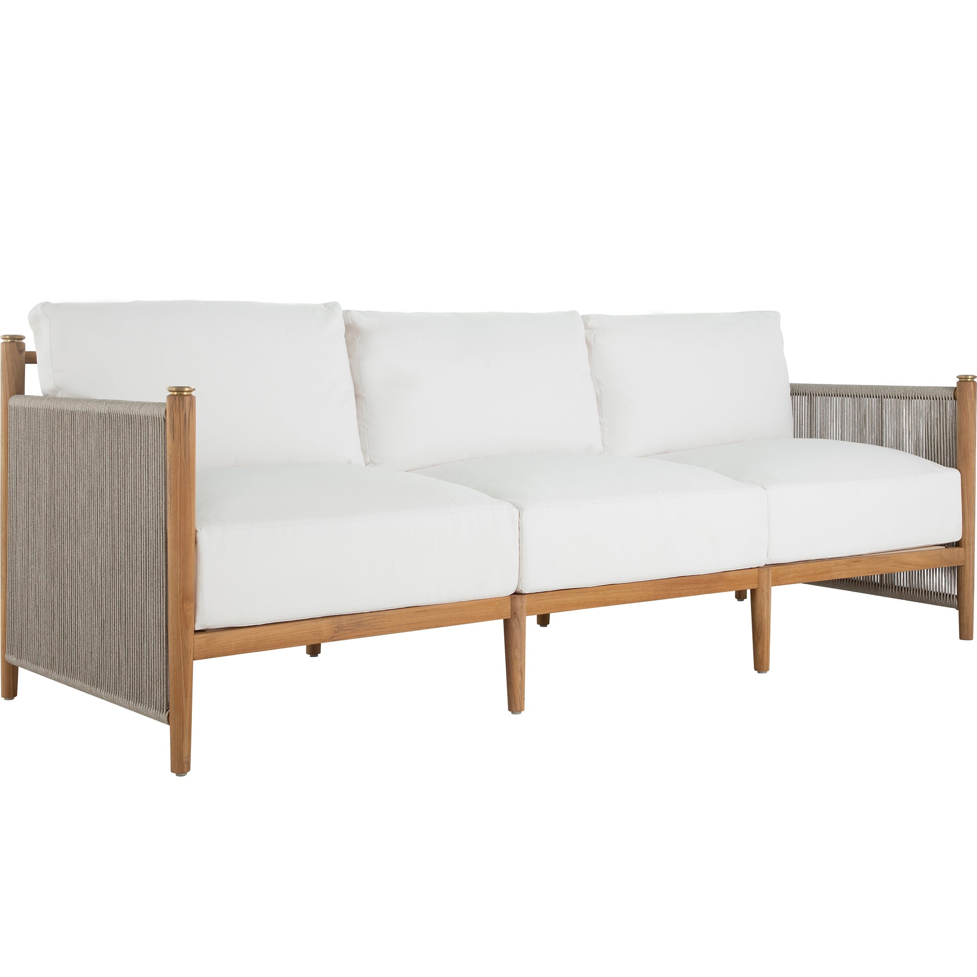 Pacifica Teak Rope Brass Outdoor Sofa